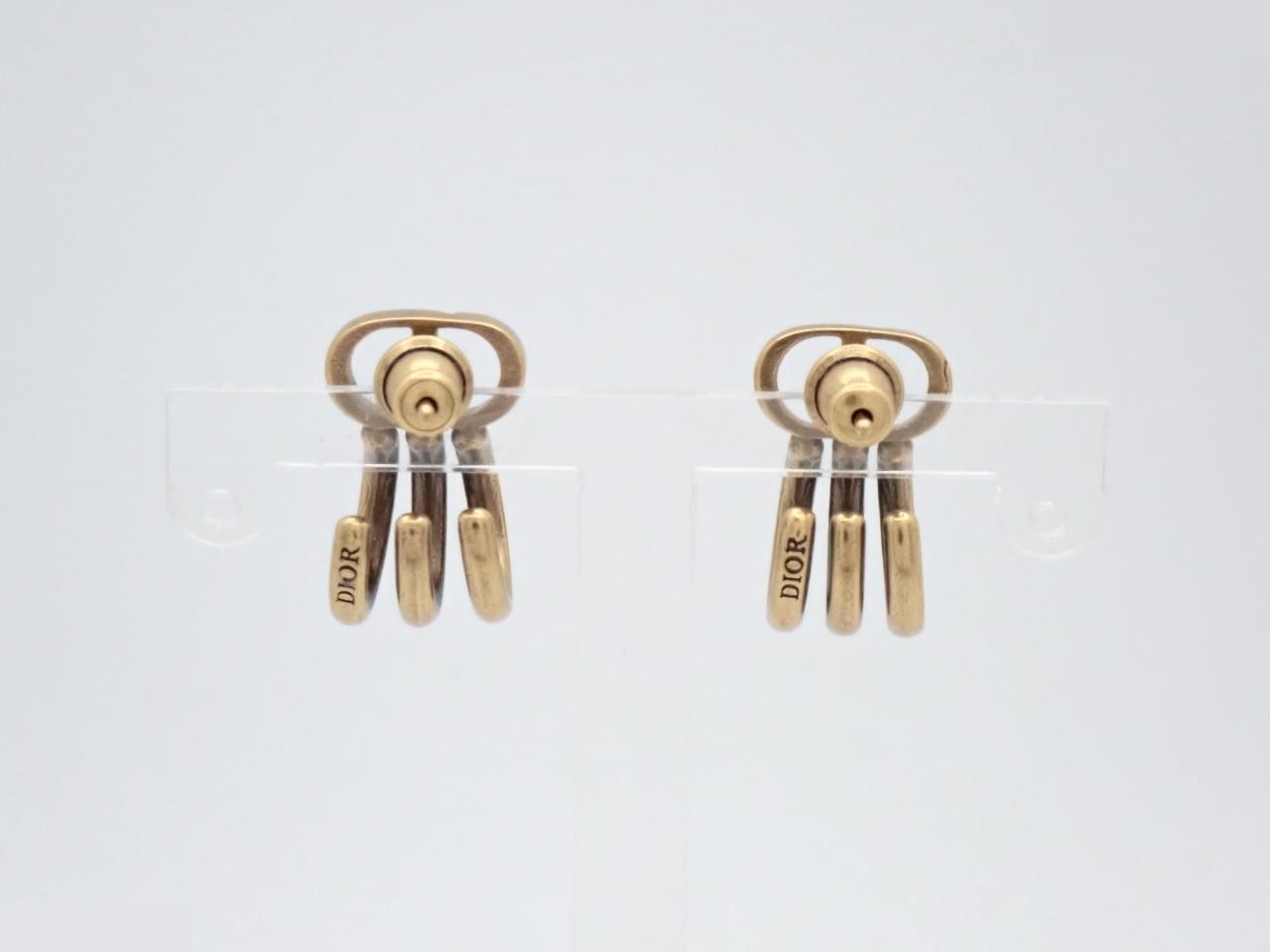 C-shaped hoop earrings — view 2