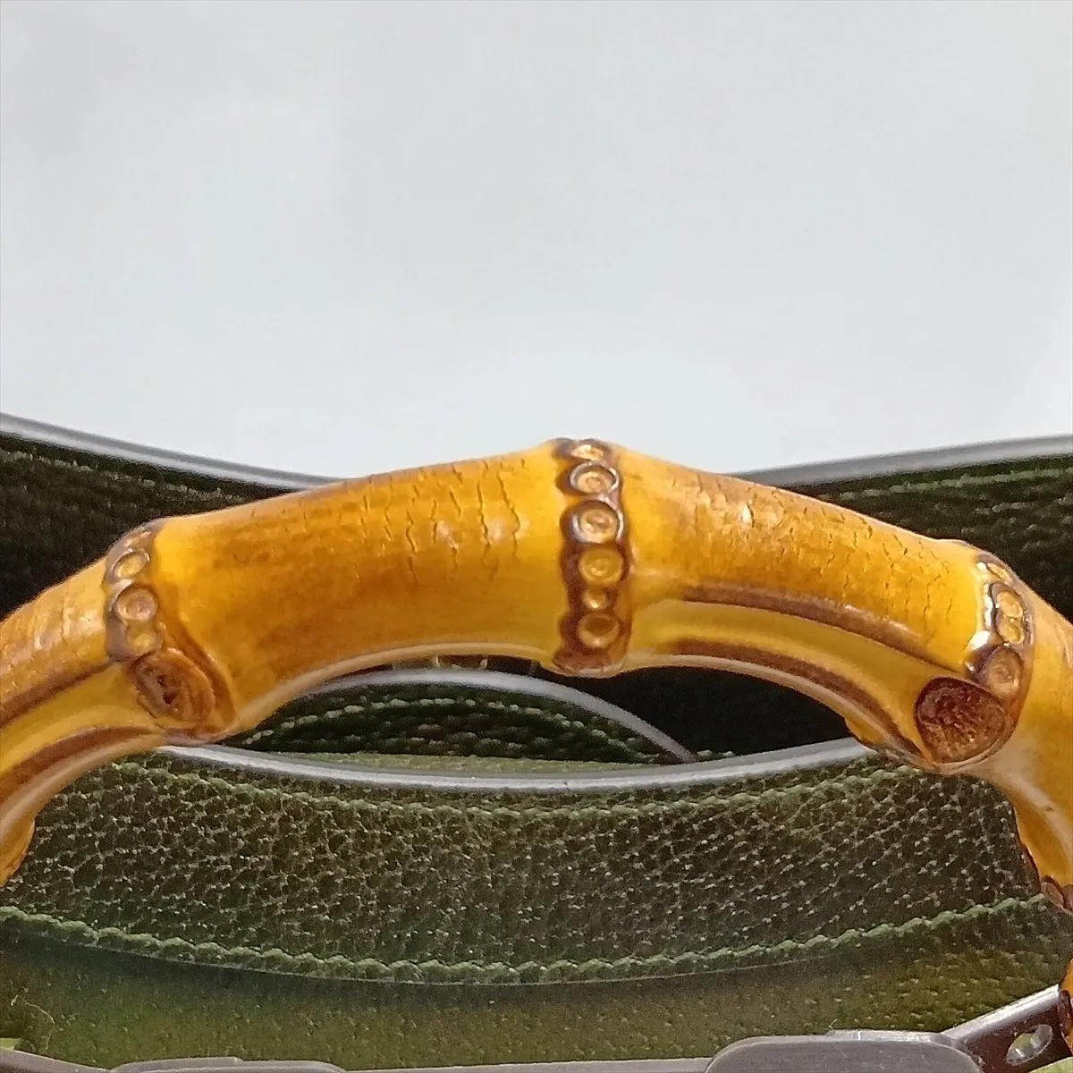 Bamboo Diana Leather 2-Way Handbag, Green, 841487 — view 13