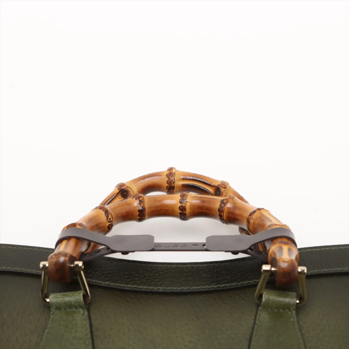 Bamboo Diana Leather 2-Way Handbag, Green, 841487 — view 6