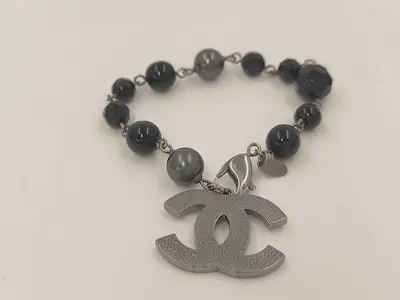 Black Resin Coco Mark Bracelet/Bangle A12V
