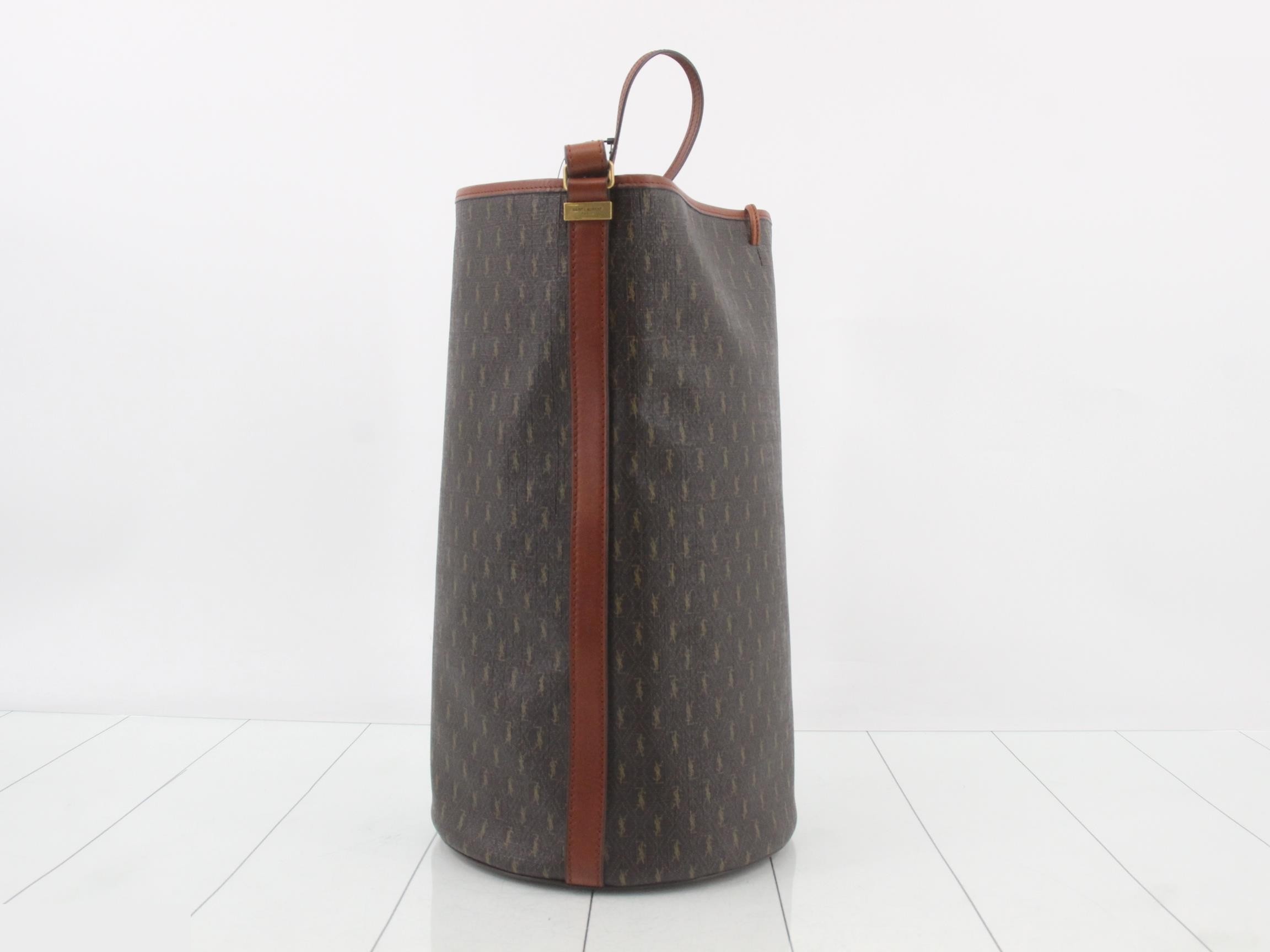 Unused Le Monogram drawstring shoulder bag, dark brown. — view 4