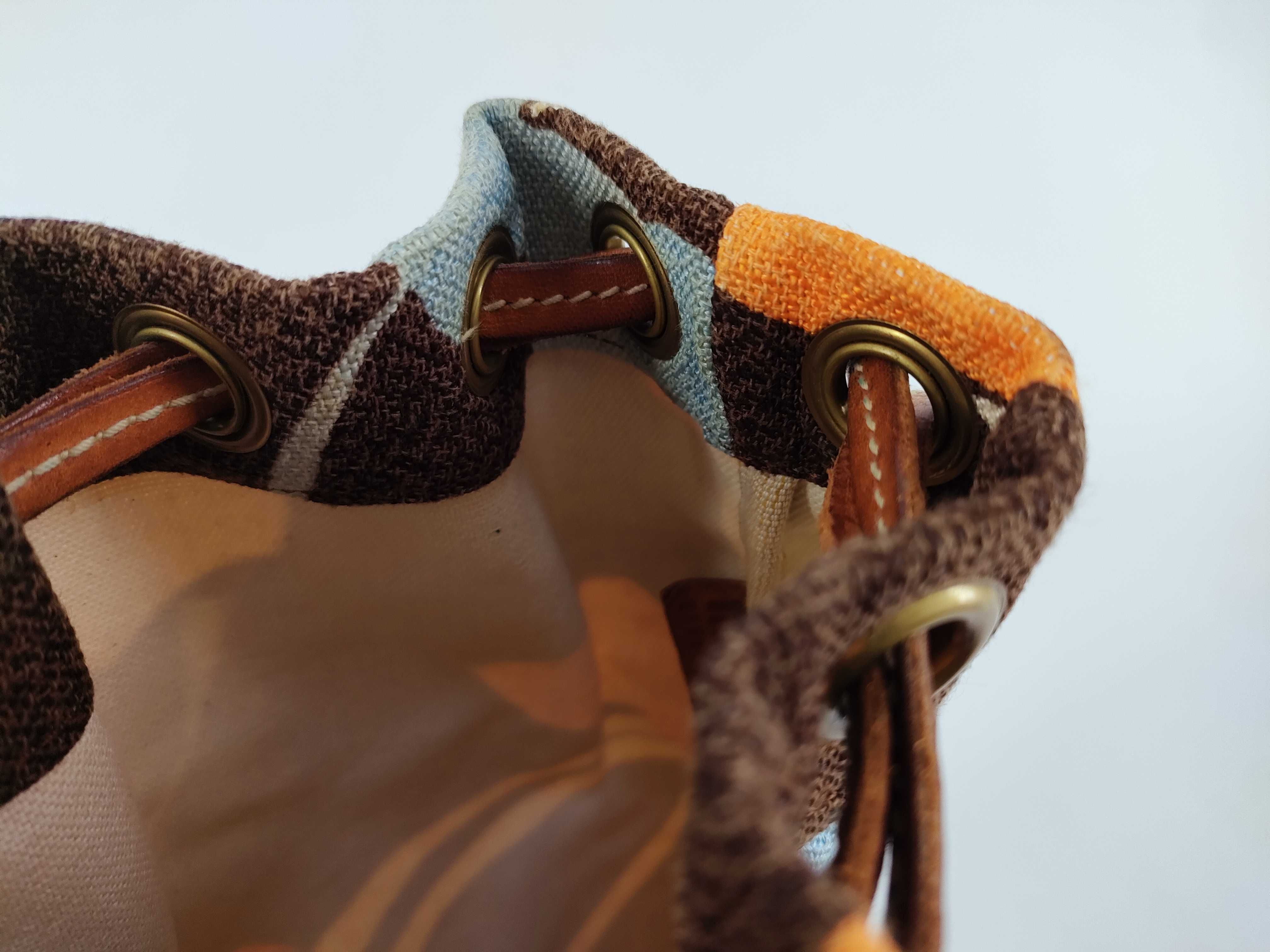 Archive Flower Motif Leather Handle Bucket Shoulder Bag — view 11