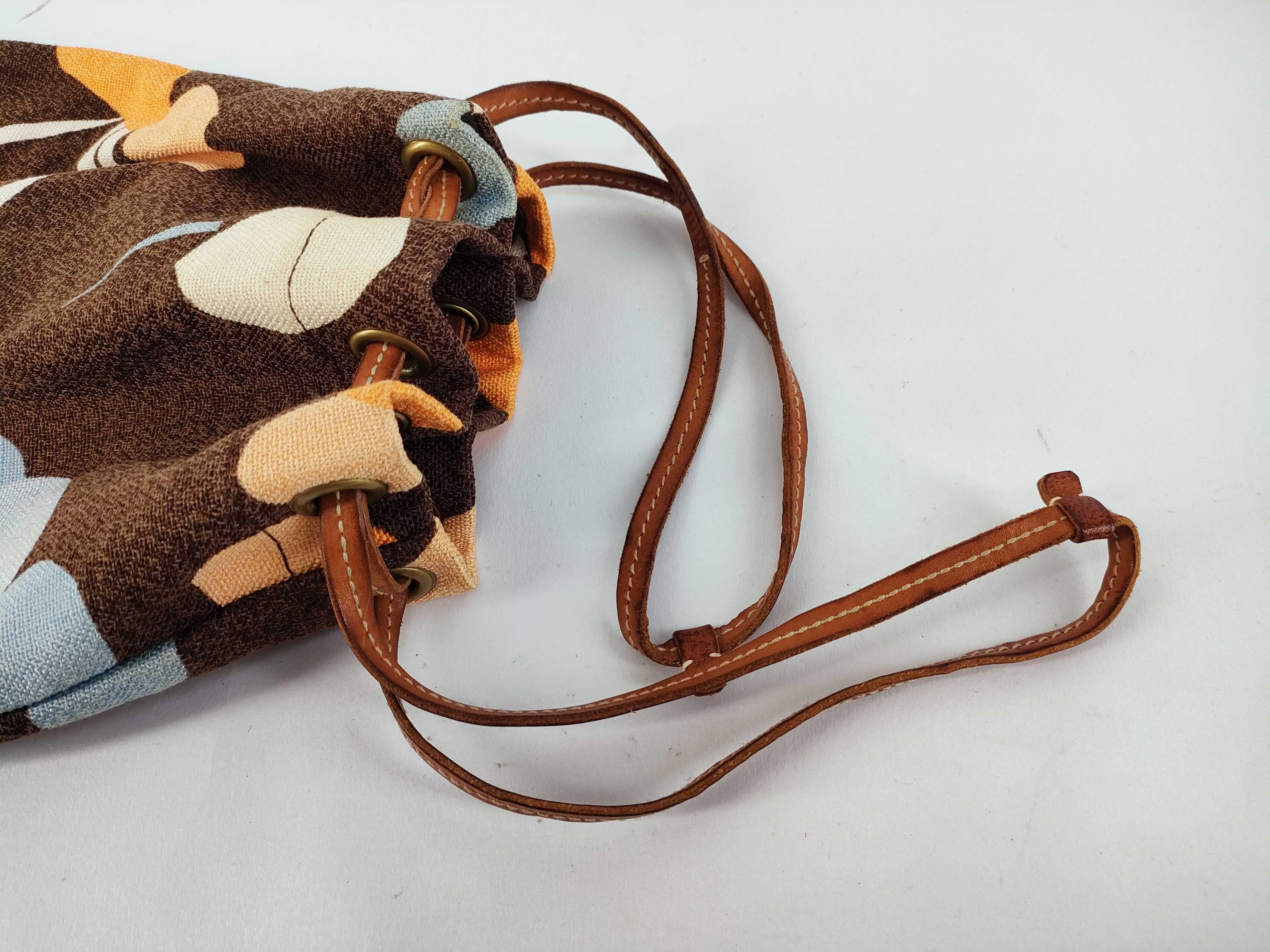 Archive Flower Motif Leather Handle Bucket Shoulder Bag — view 3