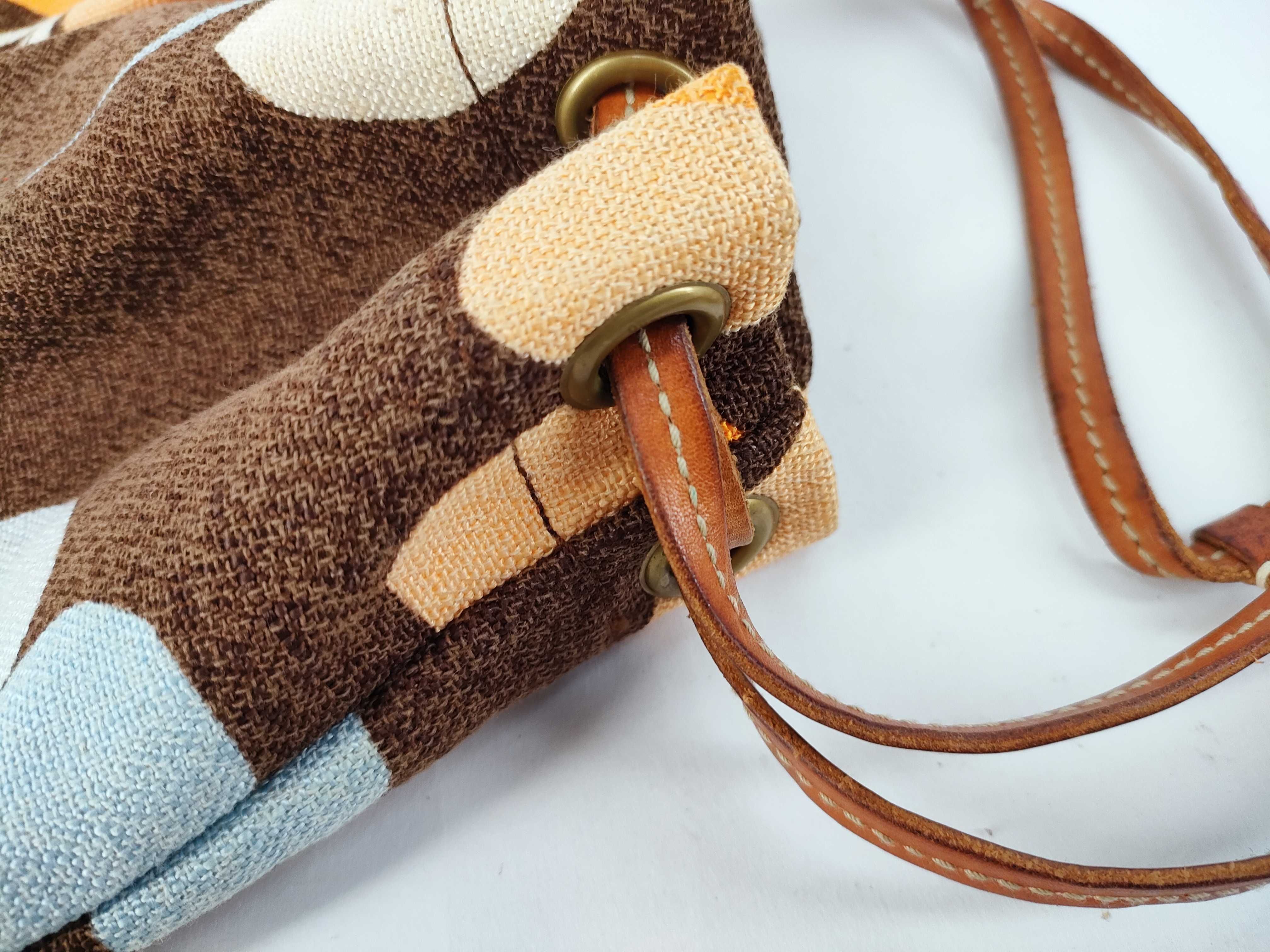 Archive Flower Motif Leather Handle Bucket Shoulder Bag — view 5
