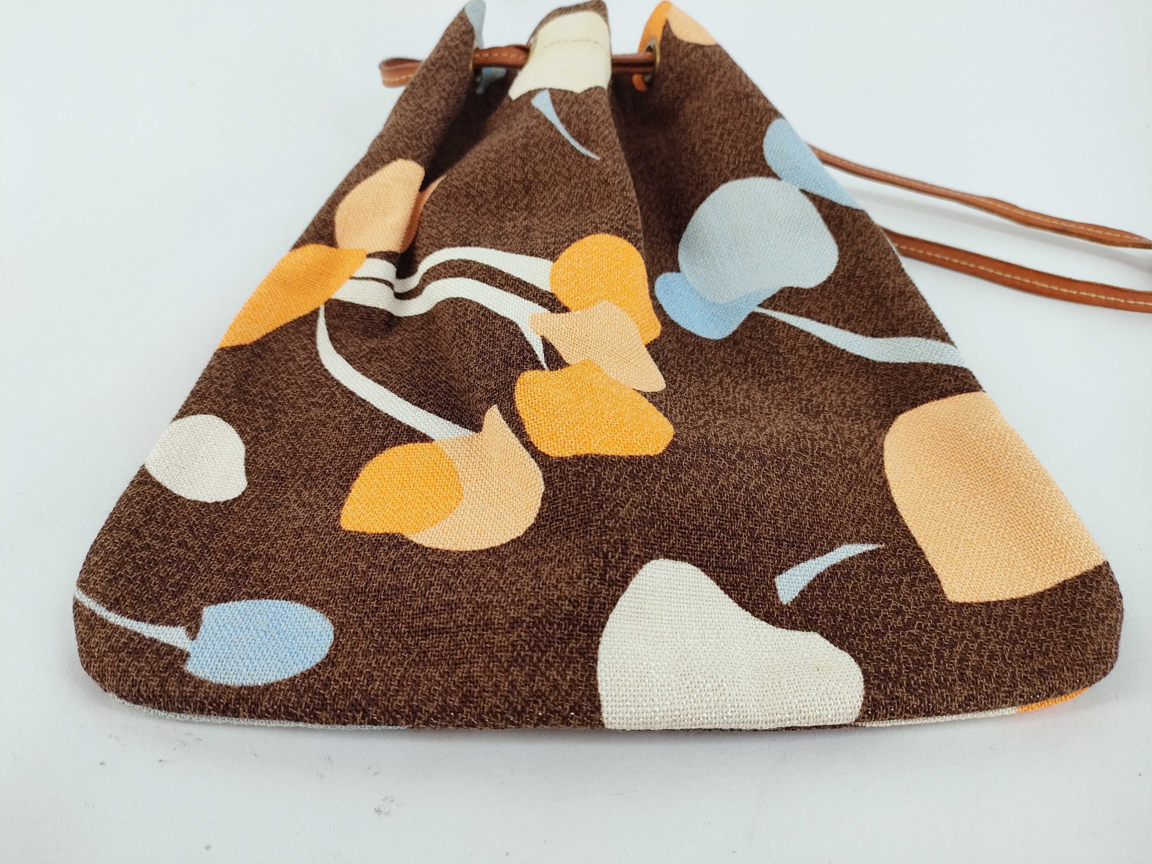 Archive Flower Motif Leather Handle Bucket Shoulder Bag — view 7