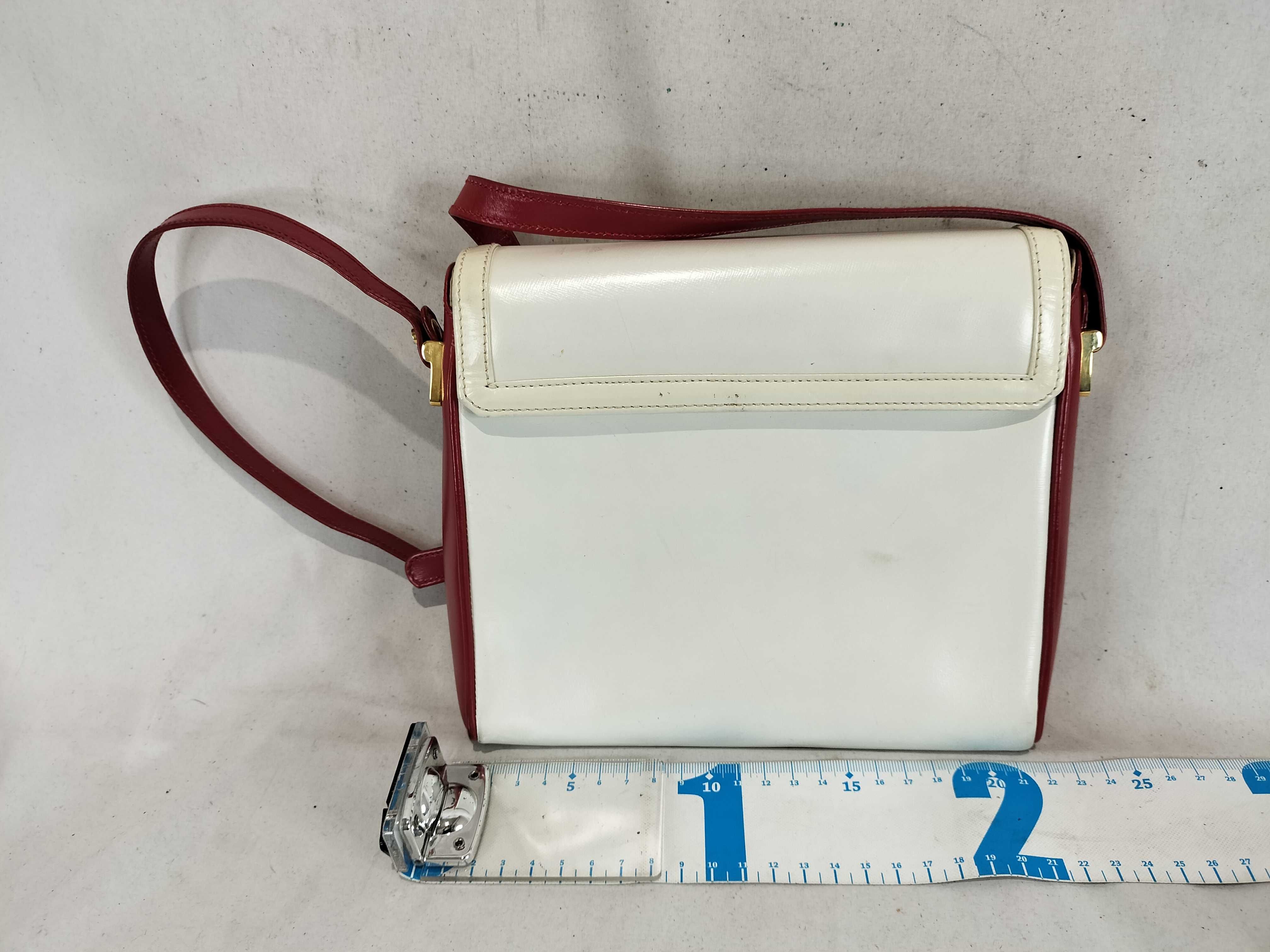 Old Two-Tone Shoulder Bag with Gold Hardware — view 2