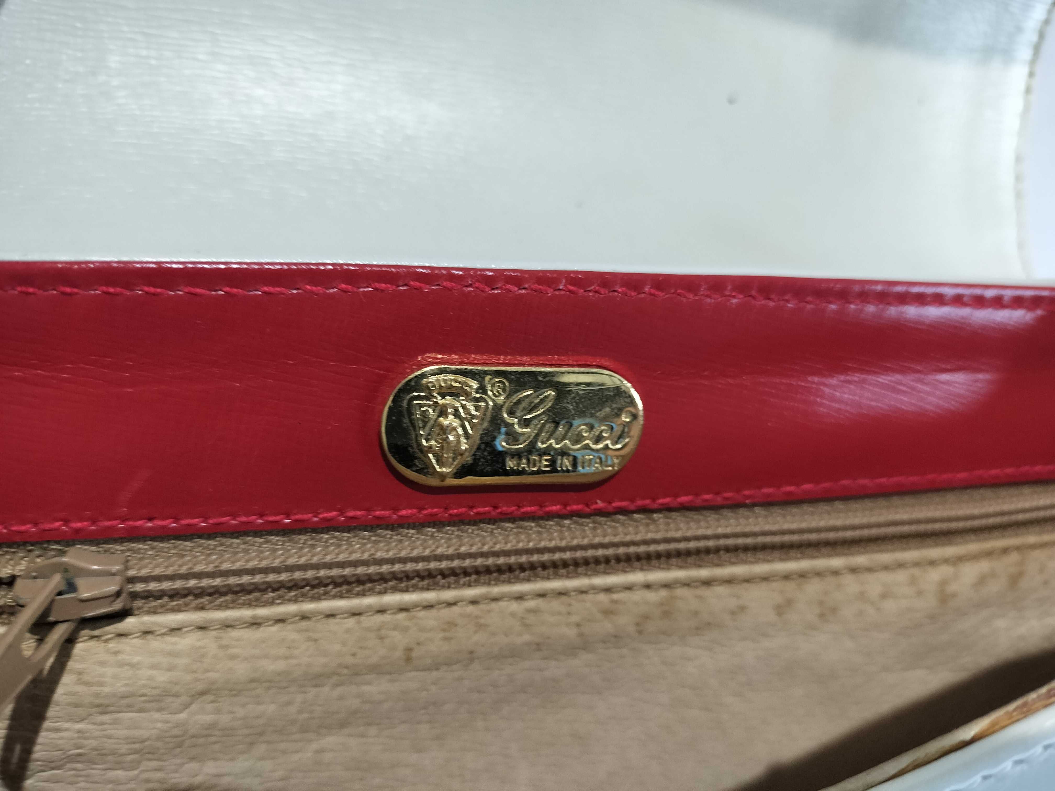 Old Two-Tone Shoulder Bag with Gold Hardware — view 11
