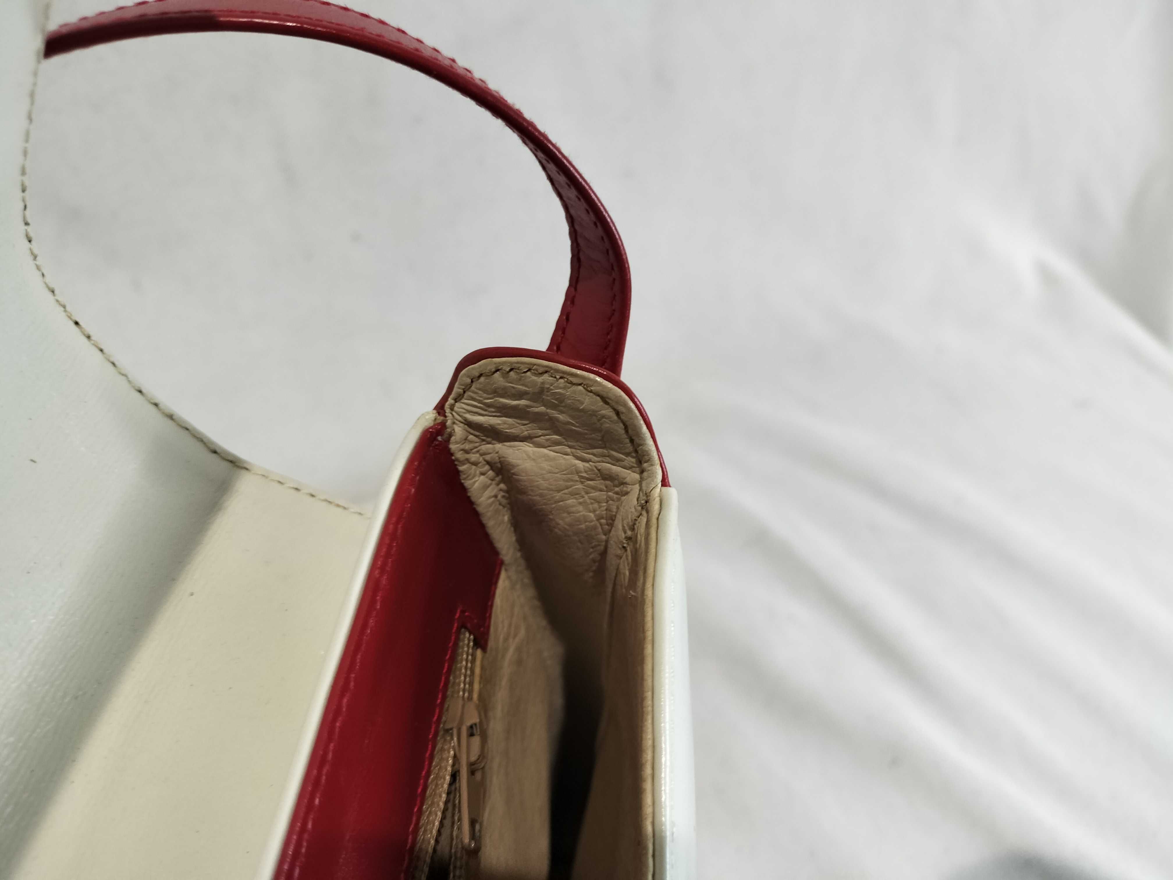 Old Two-Tone Shoulder Bag with Gold Hardware — view 13