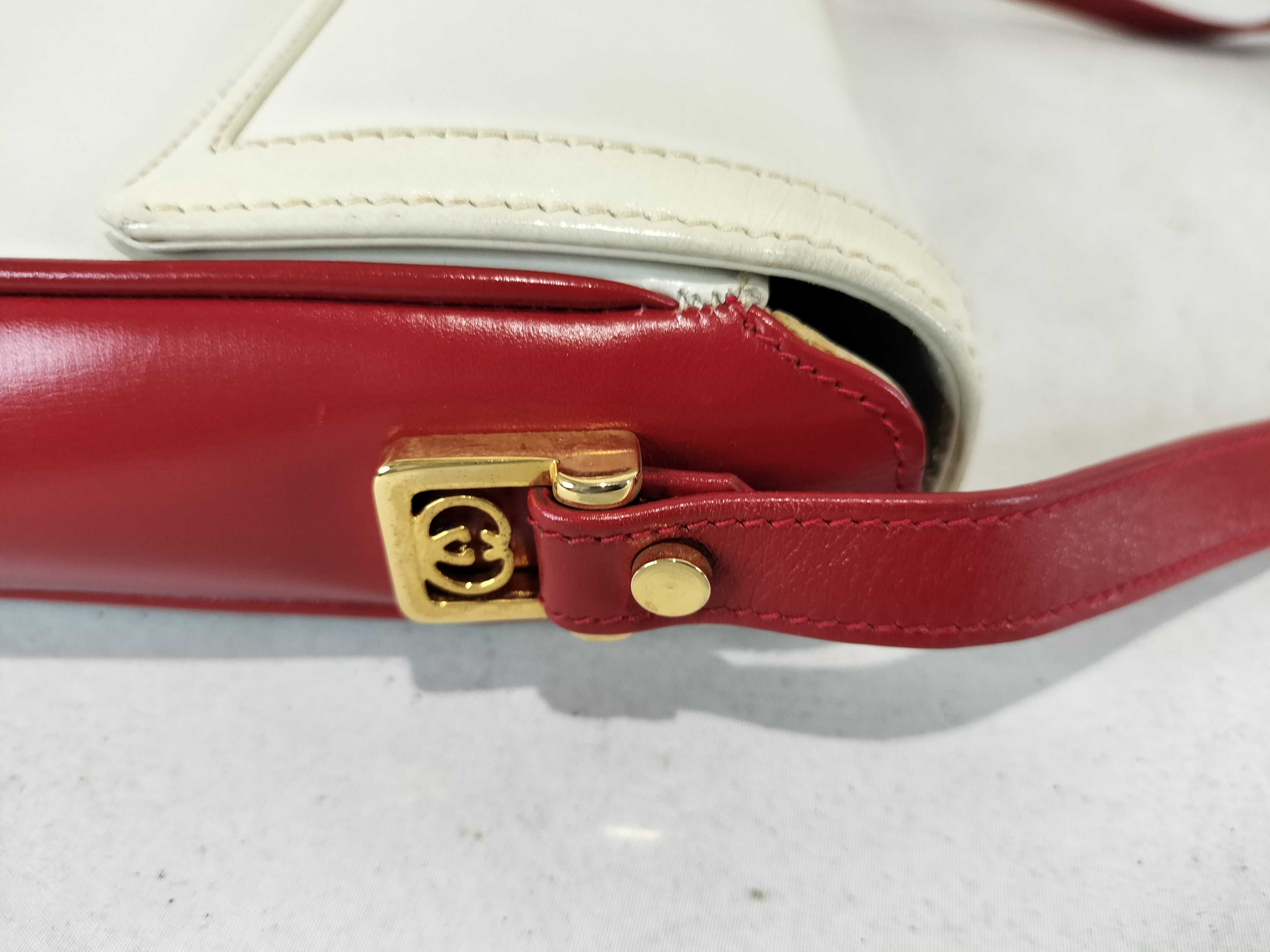 Old Two-Tone Shoulder Bag with Gold Hardware — view 5