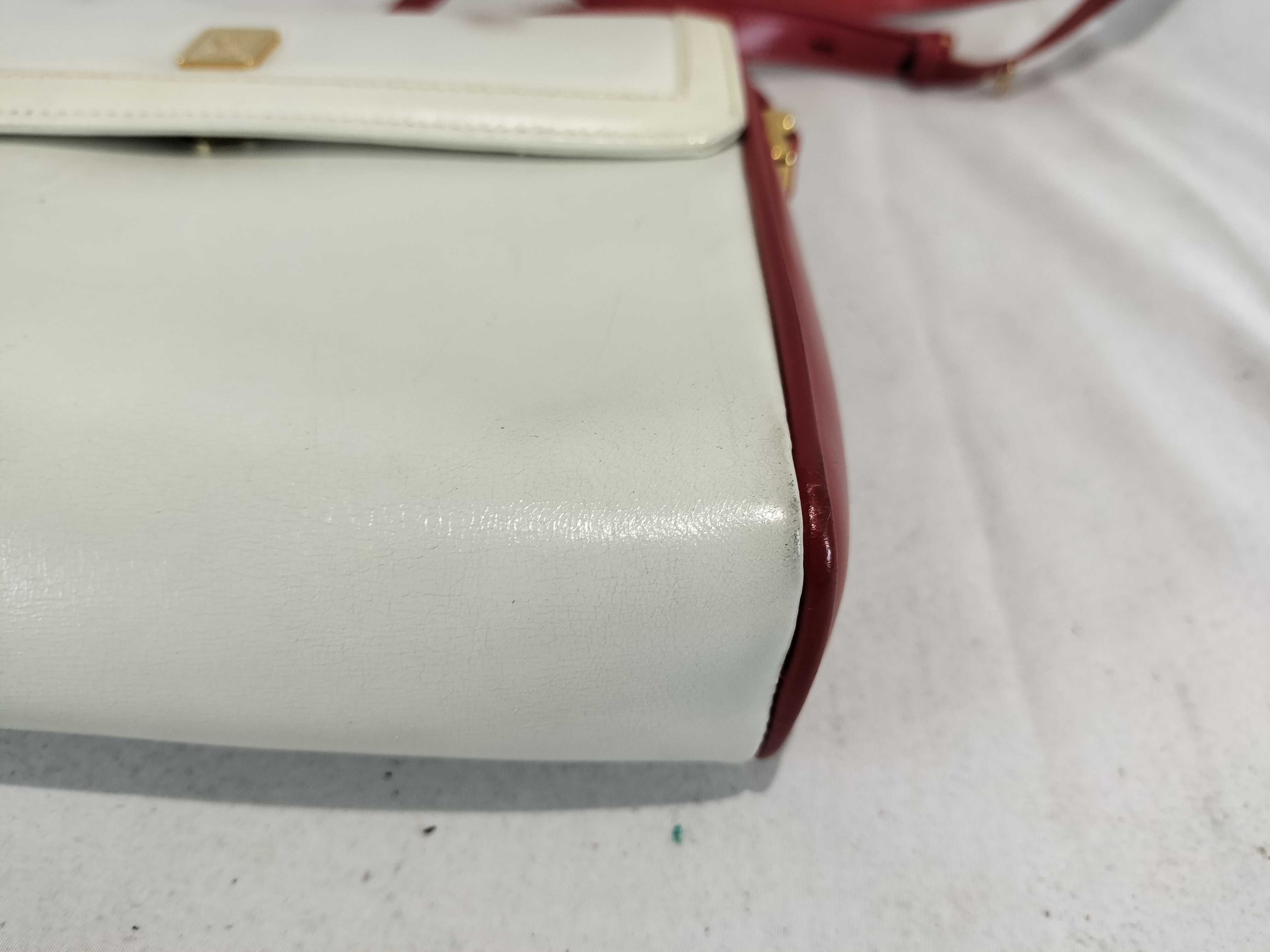 Old Two-Tone Shoulder Bag with Gold Hardware — view 6
