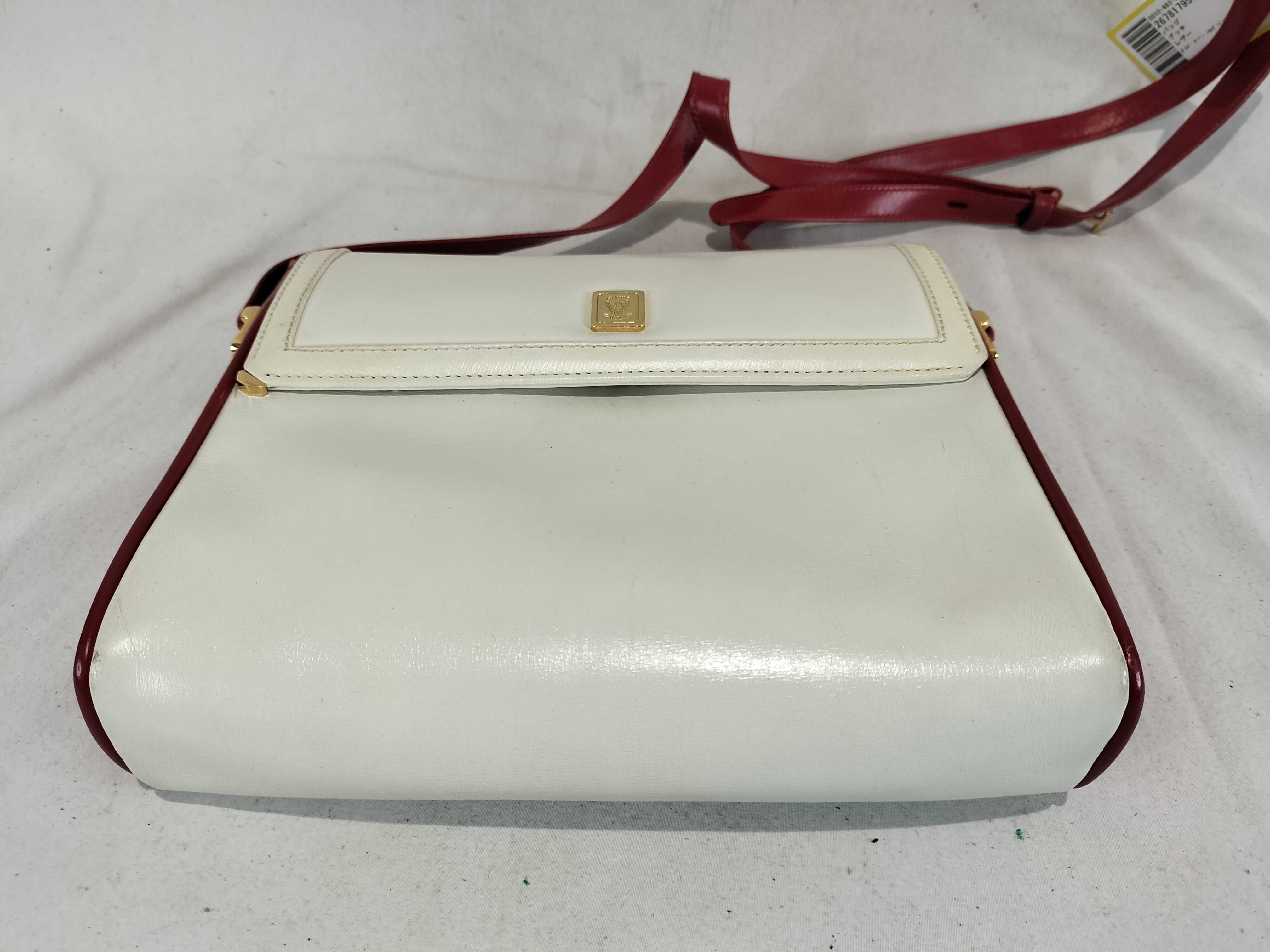 Old Two-Tone Shoulder Bag with Gold Hardware — view 7
