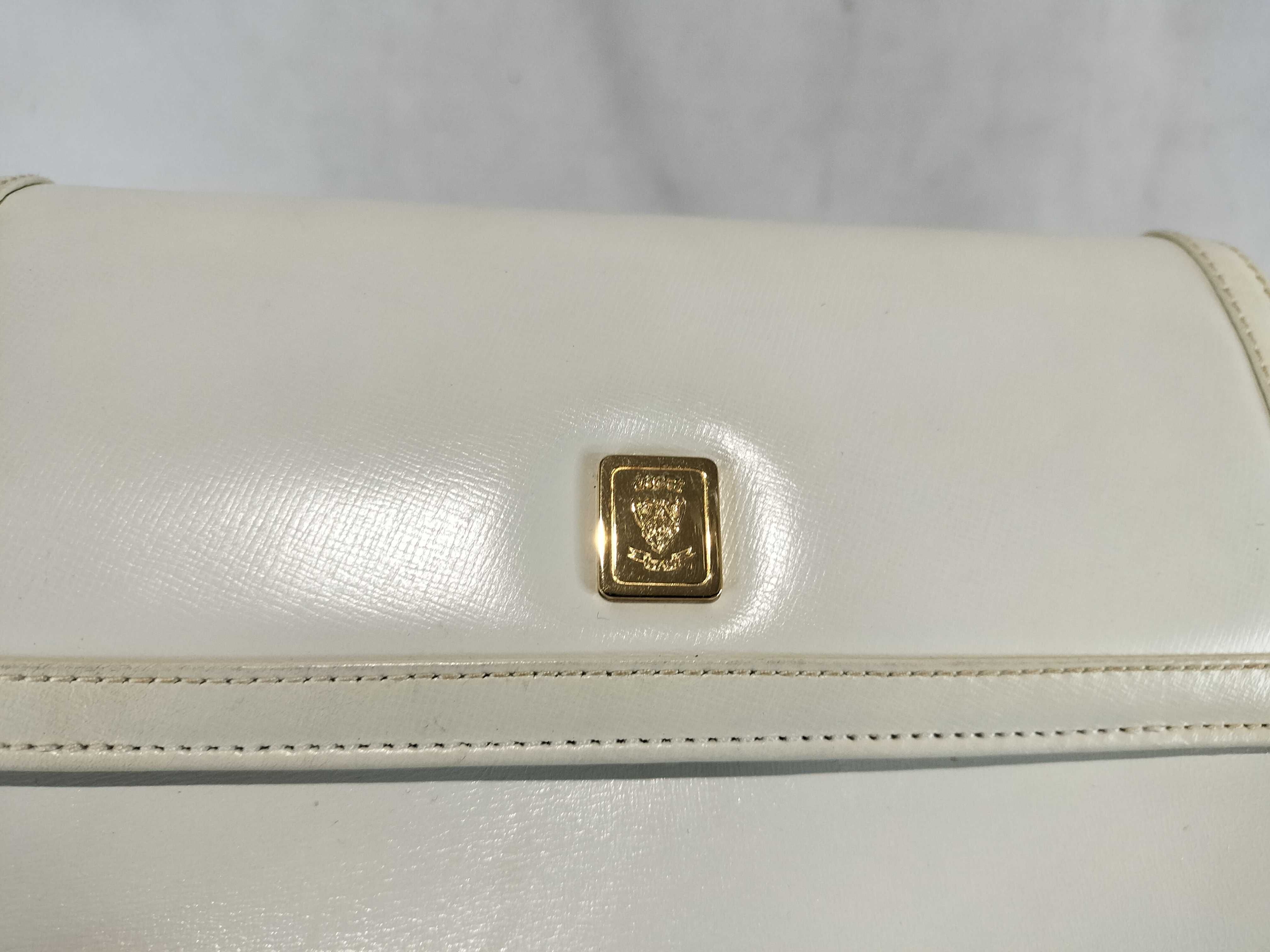 Old Two-Tone Shoulder Bag with Gold Hardware — view 8