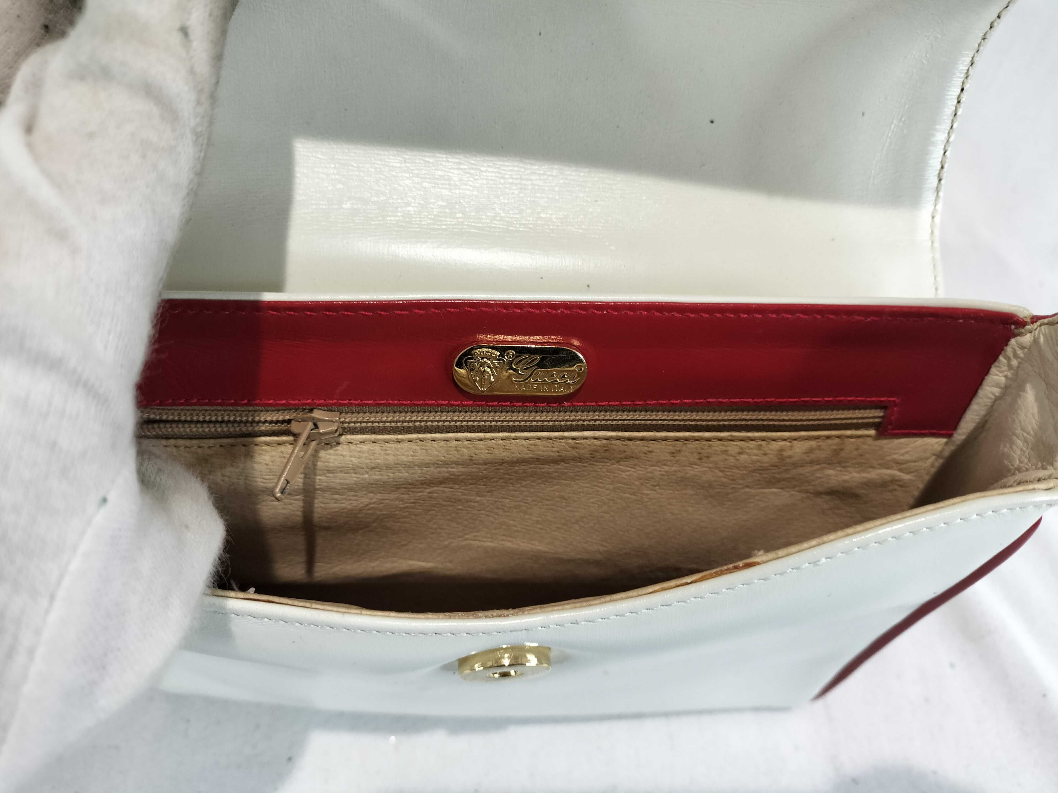Old Two-Tone Shoulder Bag with Gold Hardware — view 10