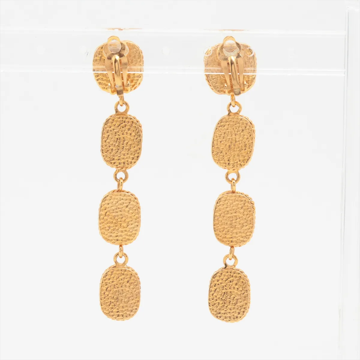Coco Mark 95A Earrings (Pair) GP x Faux Pearl Gold. Shows signs of wear: — view 2