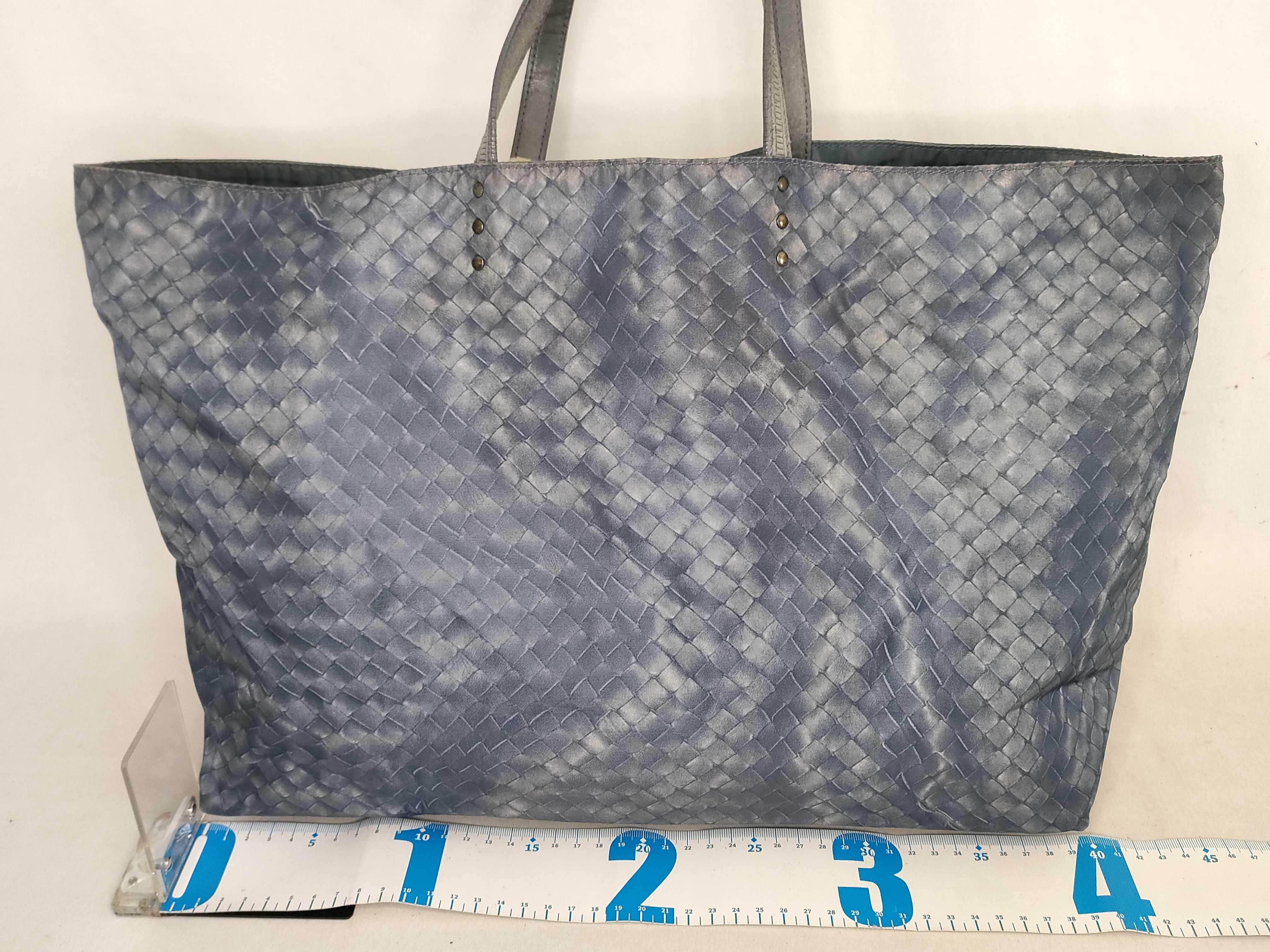Intrecciato Tote Bag, Nylon, Navy — view 2