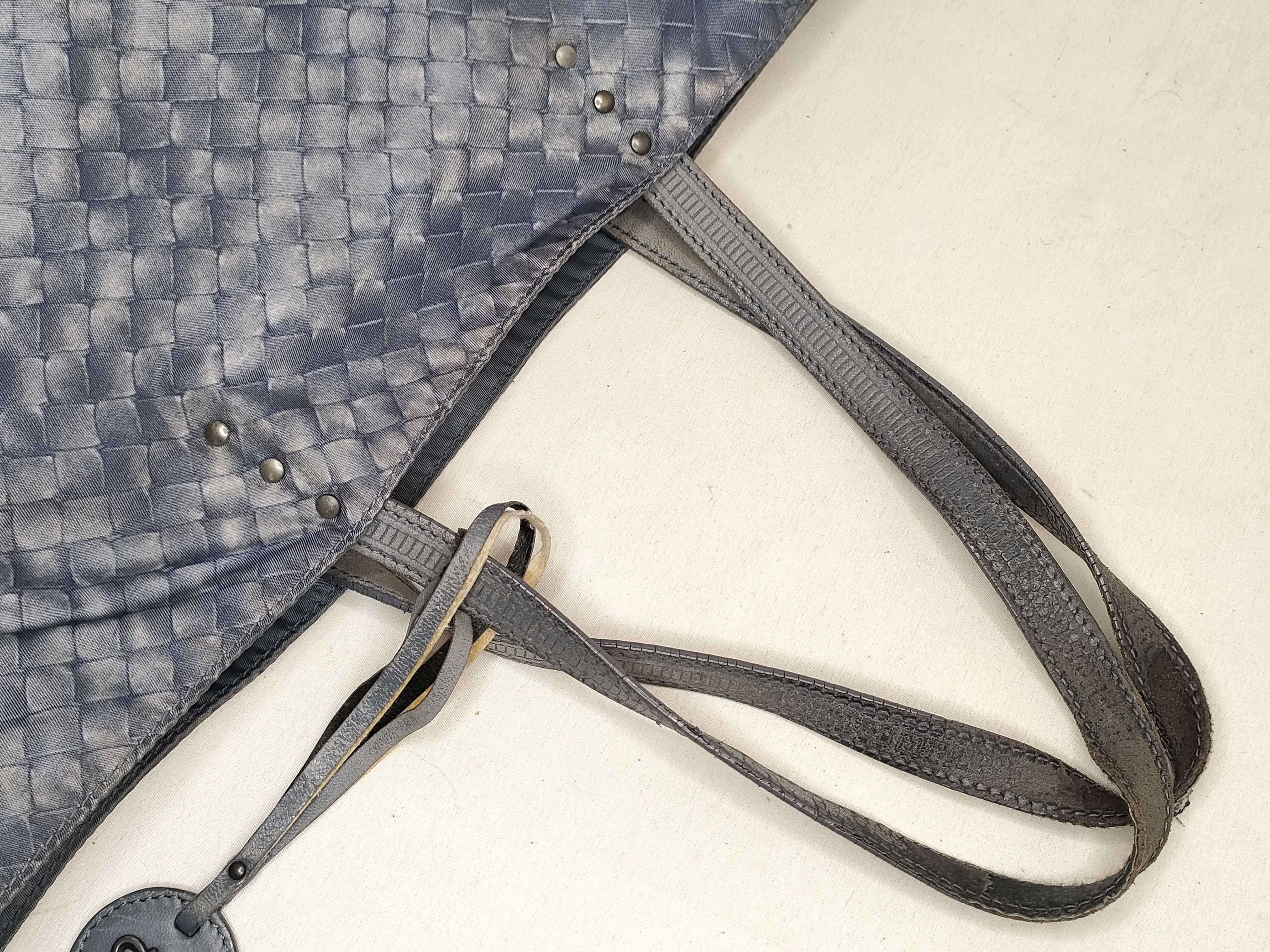 Intrecciato Tote Bag, Nylon, Navy — view 3