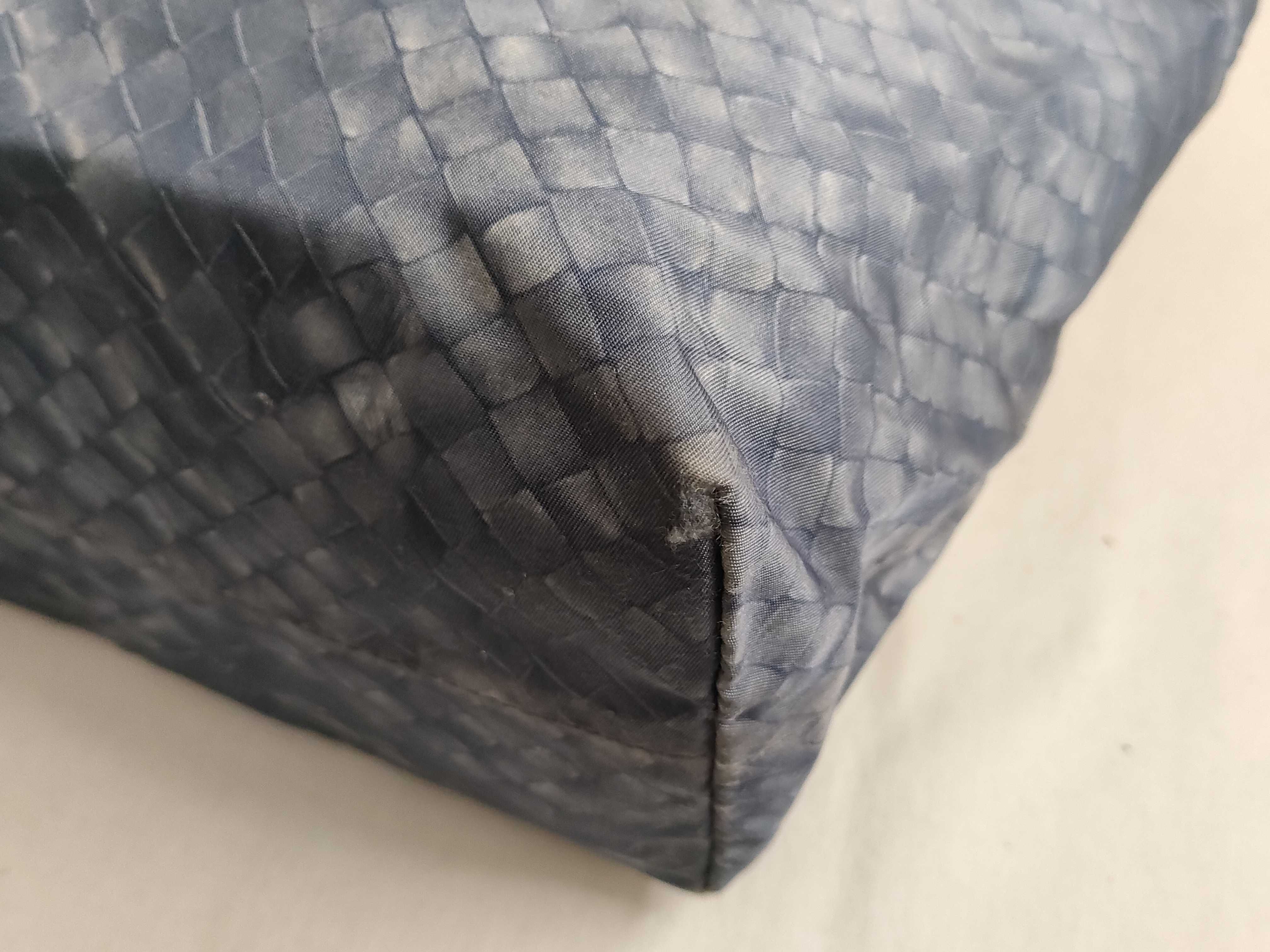 Intrecciato Tote Bag, Nylon, Navy — view 6