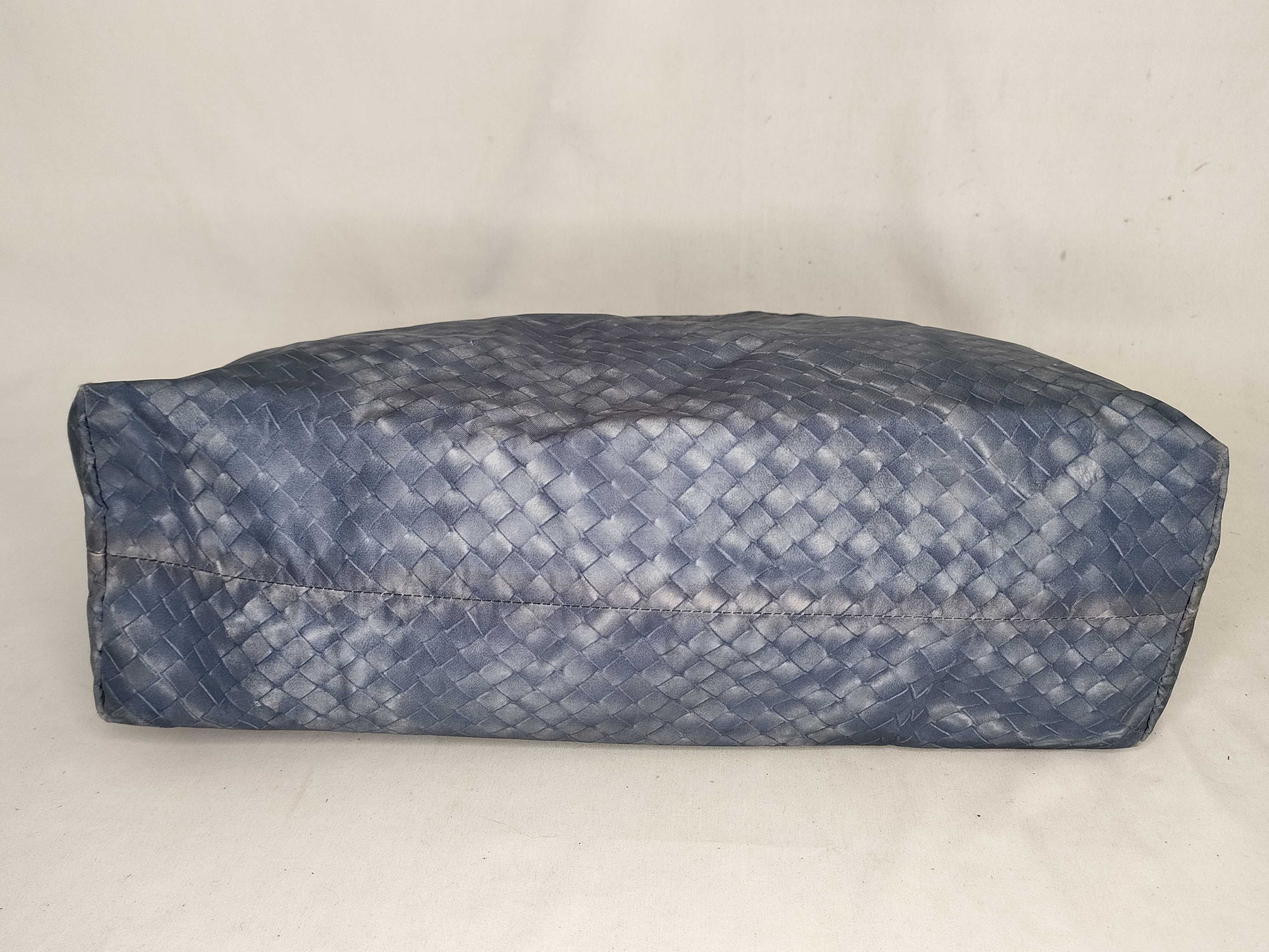 Intrecciato Tote Bag, Nylon, Navy — view 7