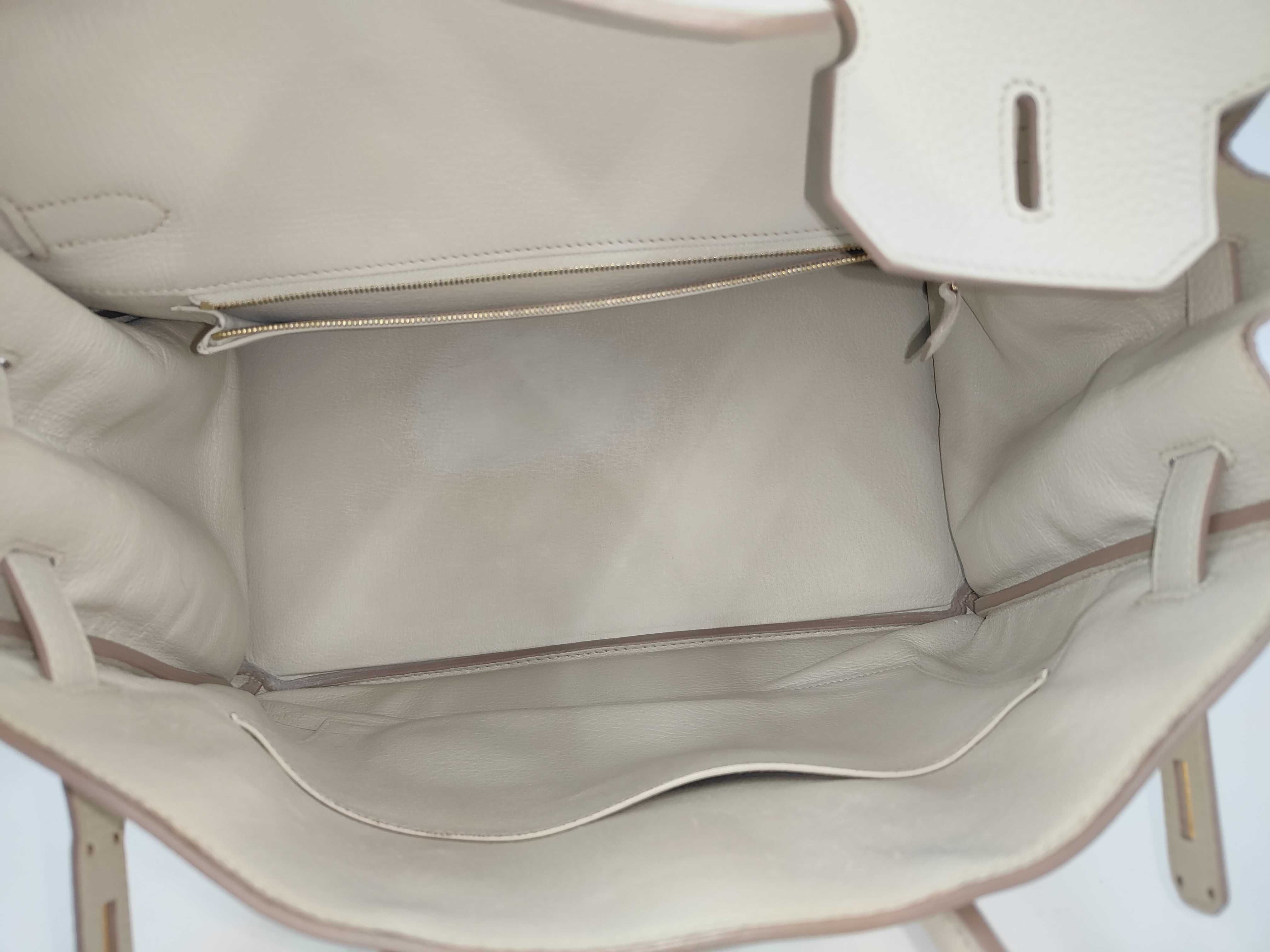 Birkin 35 Craie Gold Hardware A Stamp Handbag — view 10