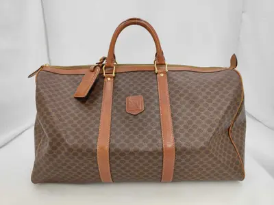 Macadam Boston Bag, PVC, Brown Boston Bag