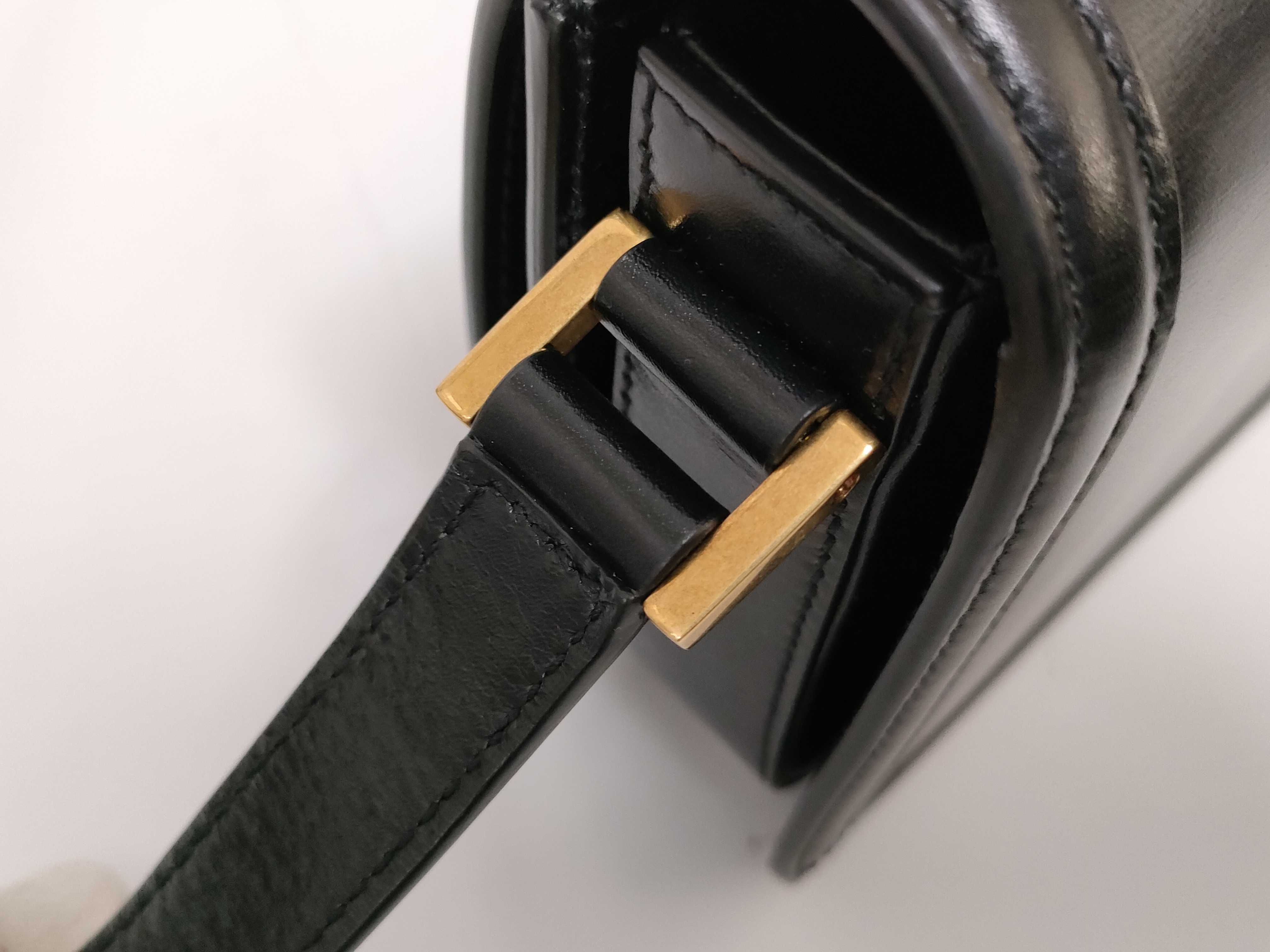 Solferino Black Gold Hardware Calf Leather Tofu Bag Small Shoulder — view 7