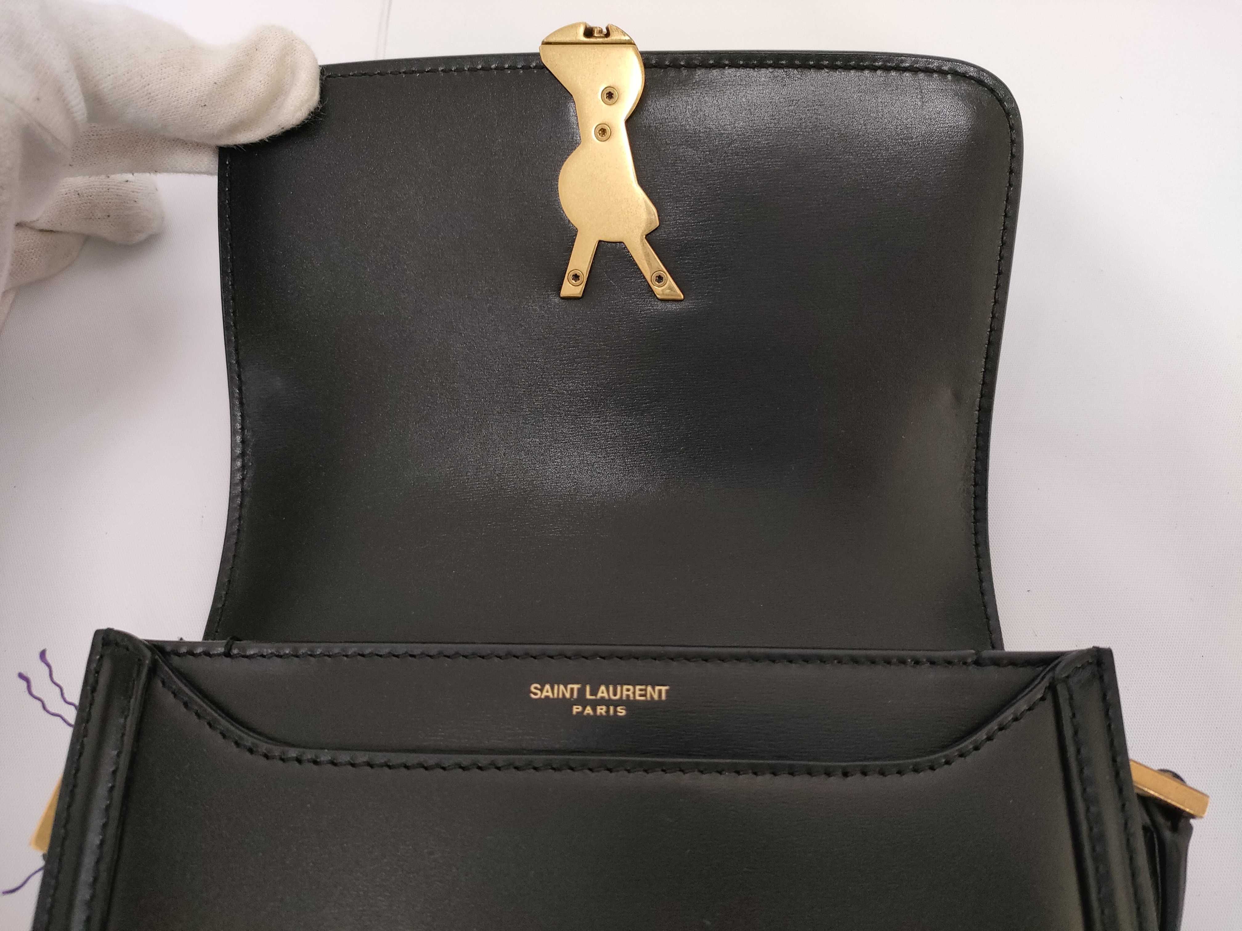 Solferino Black Gold Hardware Calf Leather Tofu Bag Small Shoulder — view 8