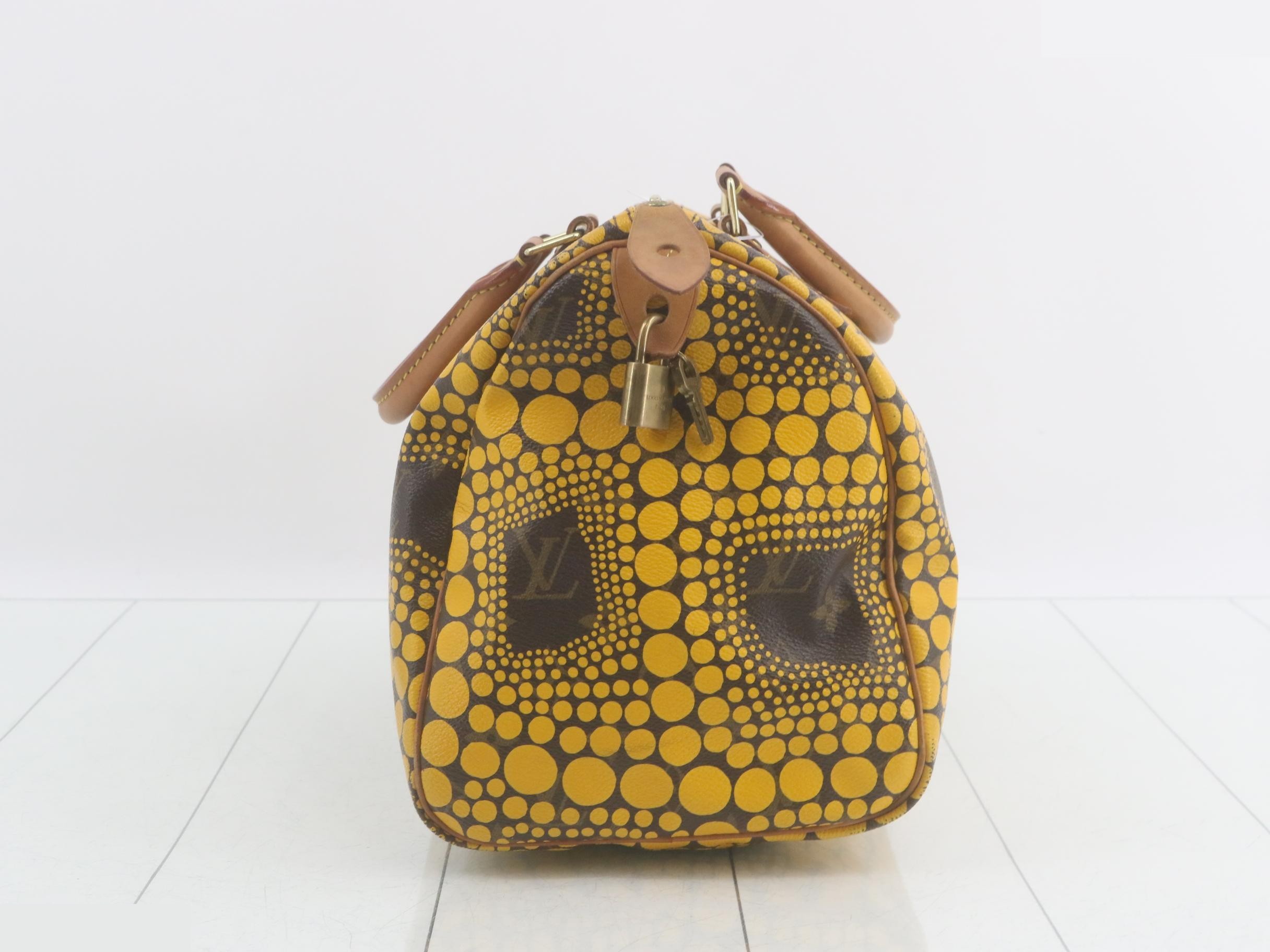 Yayoi Kusama Collaboration Monogram Town Speedy 30 Jaune Handbag — view 3