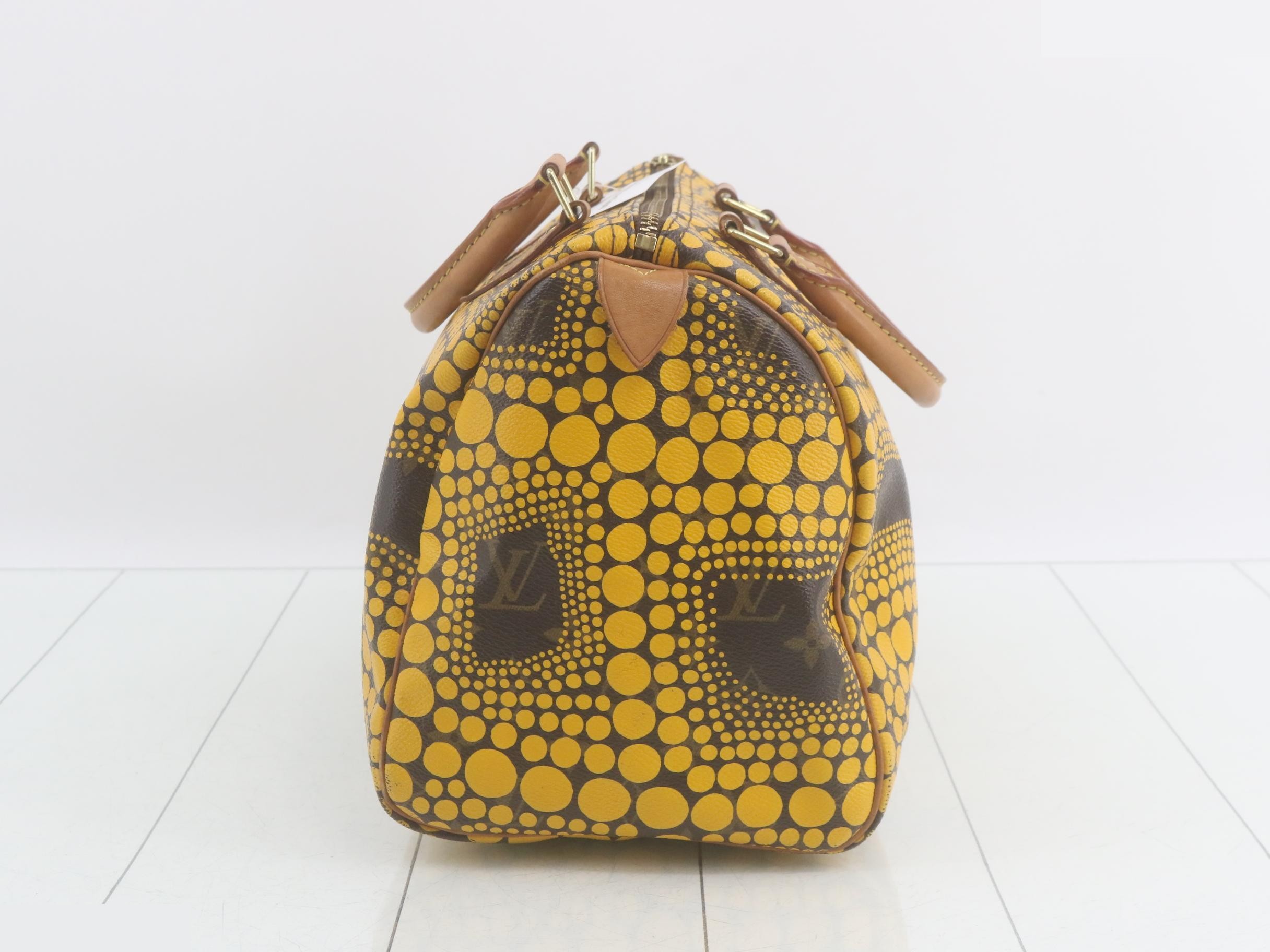 Yayoi Kusama Collaboration Monogram Town Speedy 30 Jaune Handbag — view 4