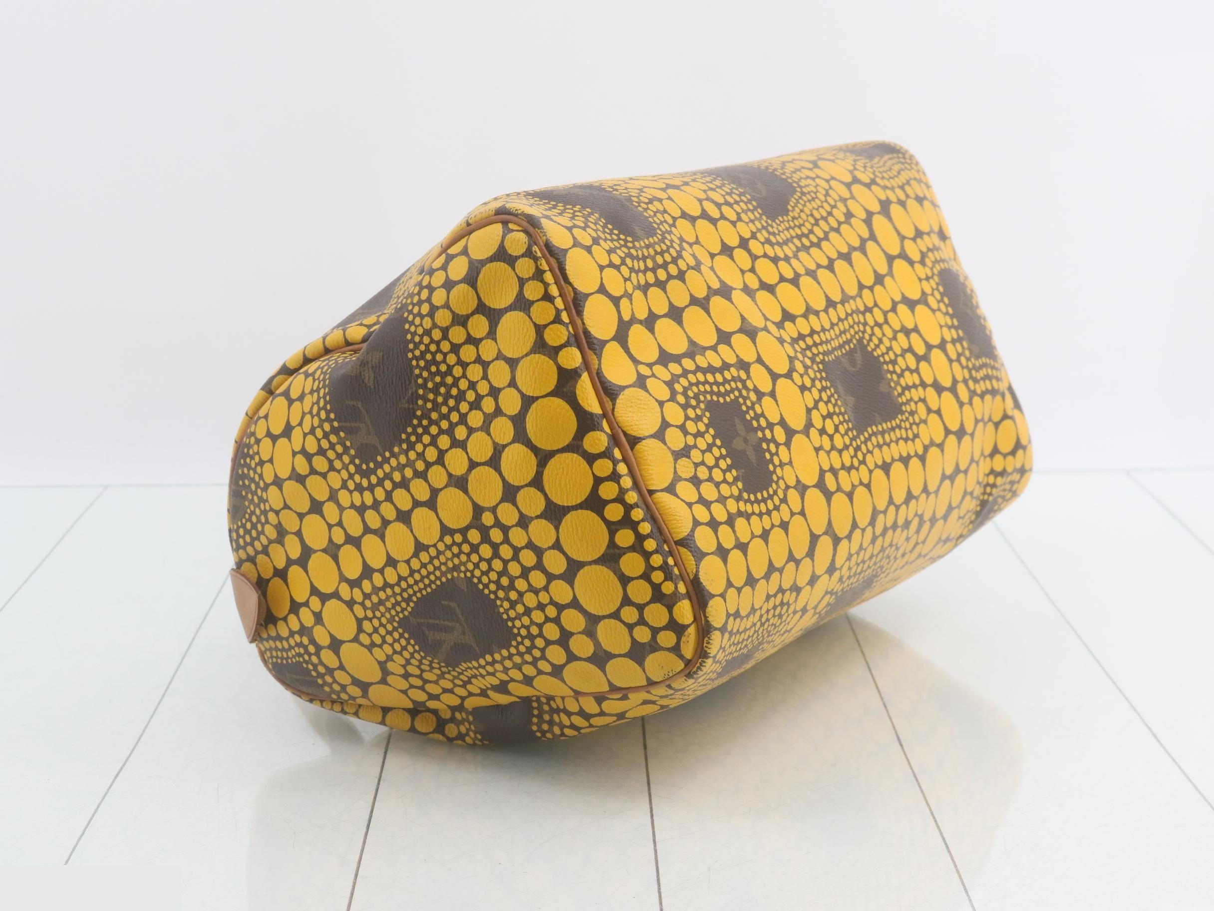 Yayoi Kusama Collaboration Monogram Town Speedy 30 Jaune Handbag — view 5