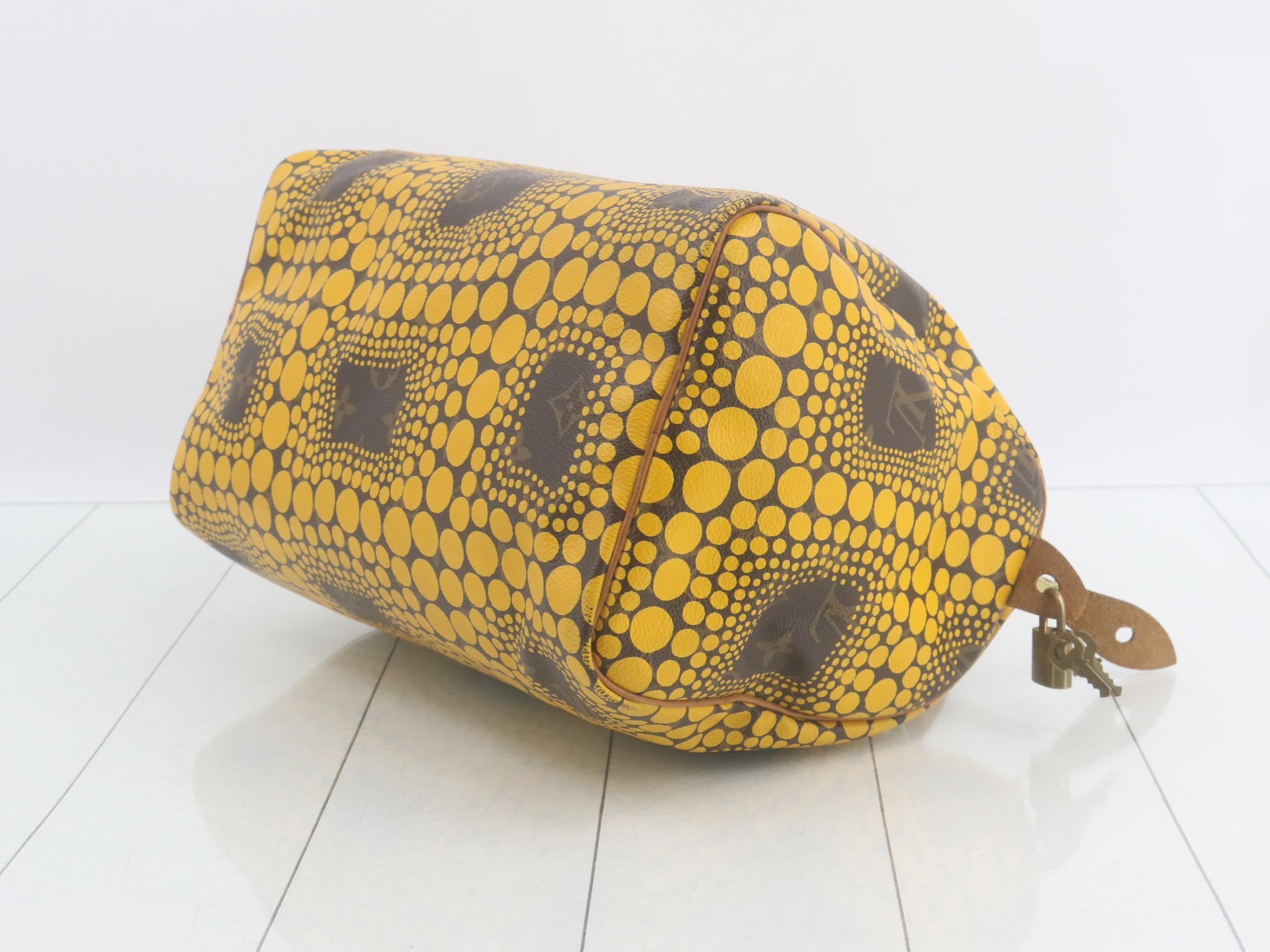 Yayoi Kusama Collaboration Monogram Town Speedy 30 Jaune Handbag — view 6