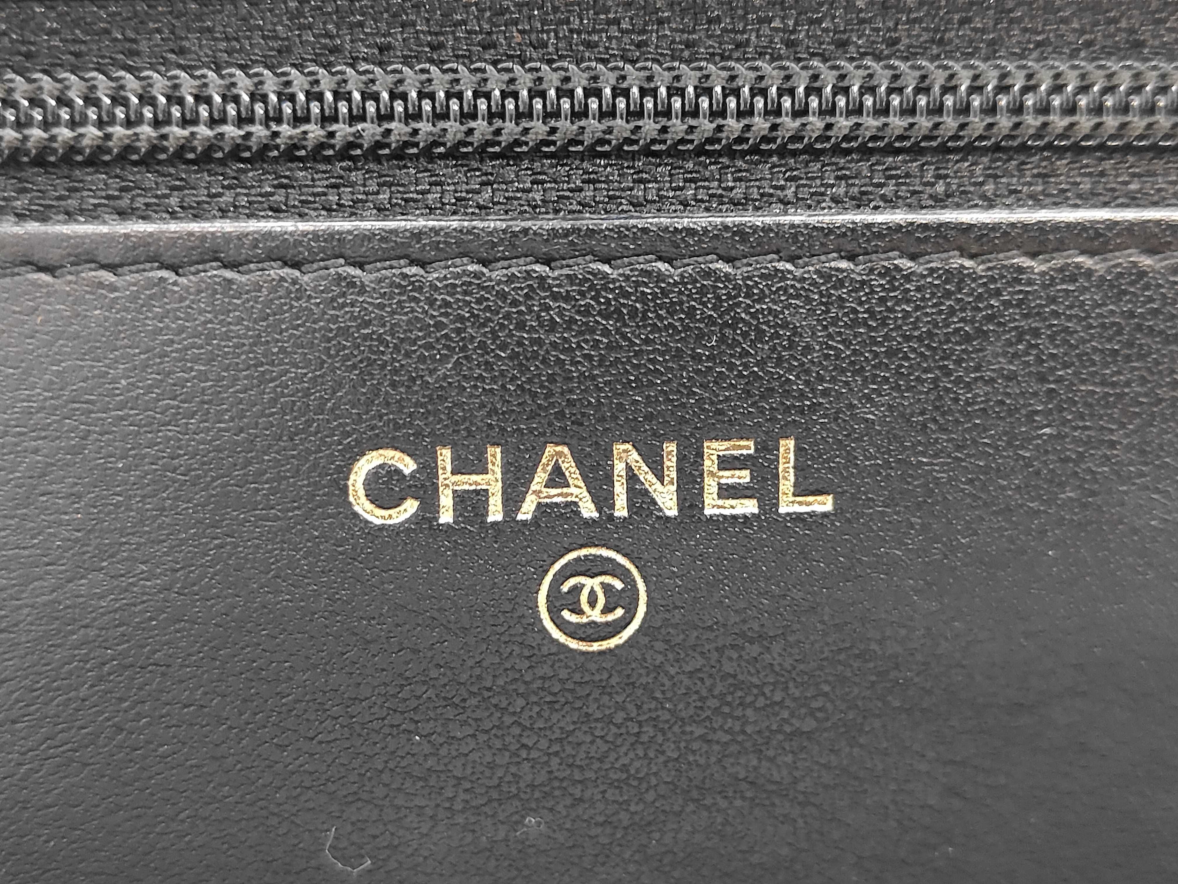 Caviar Skin CC Figurine Chain Wallet Bag, Matelassé, Gold Hardware, Black, Seal, Card, 28807748, with Guarantee, Box, and Dust Bag, Shoulder Bag — view 13