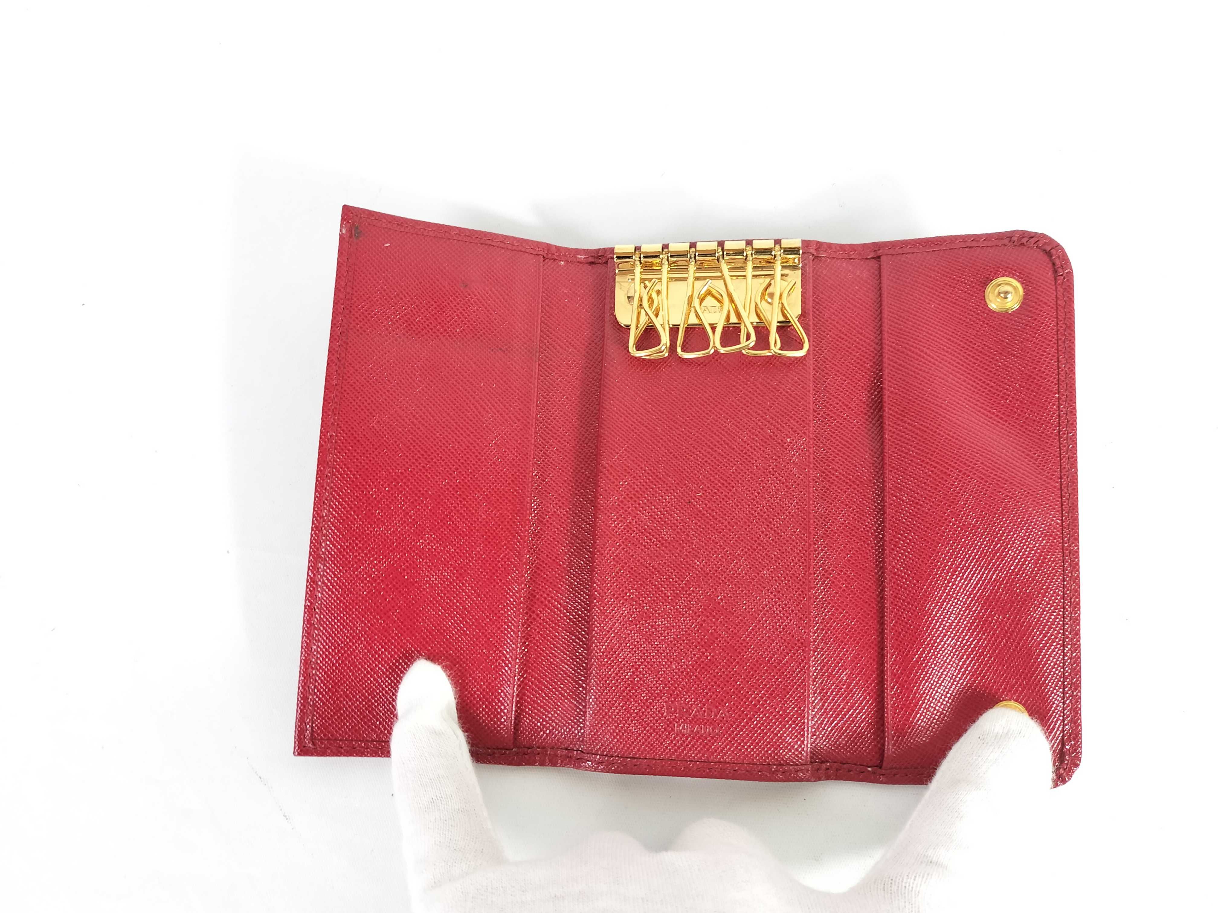 6-Key Case Red Saffiano Leather Key Case — view 7