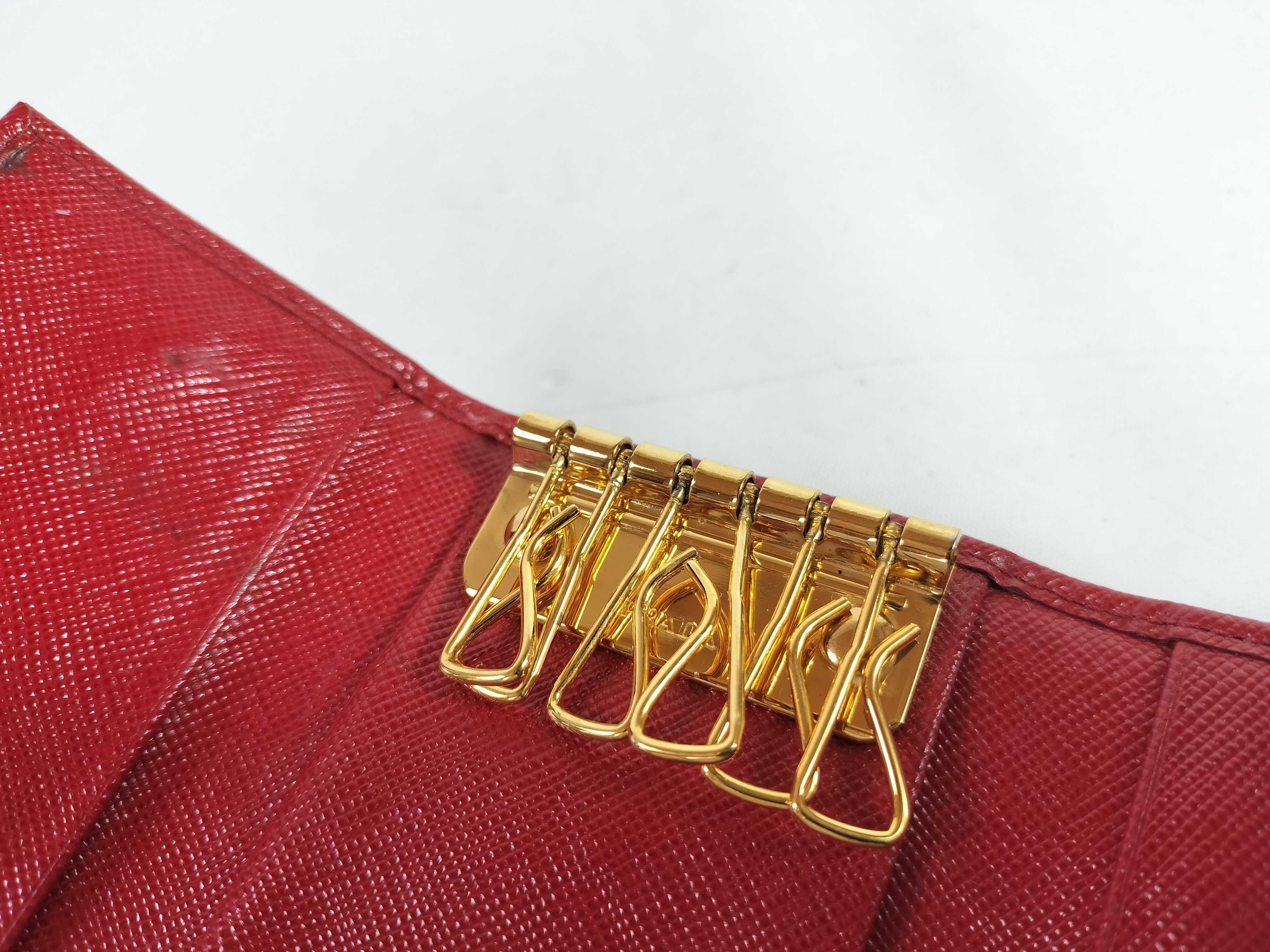 6-Key Case Red Saffiano Leather Key Case — view 8