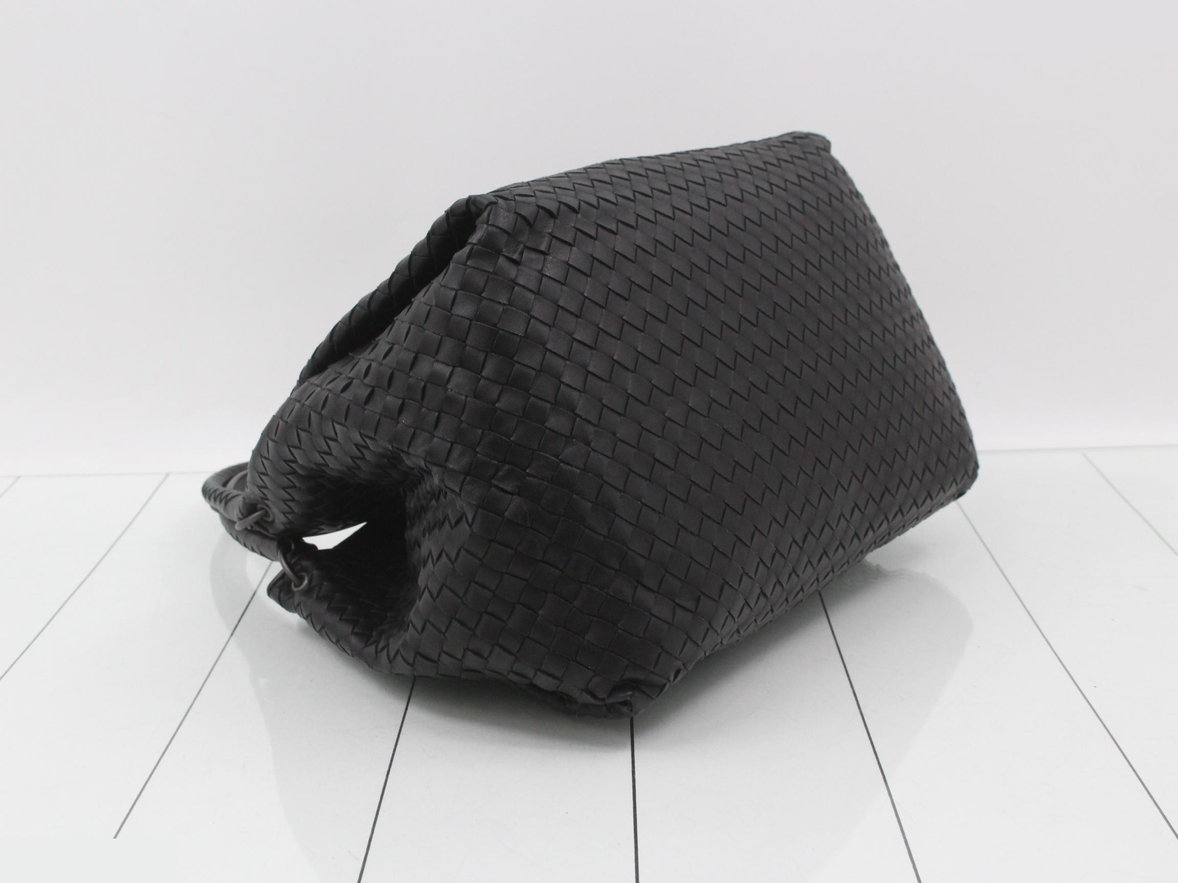 Intrecciato Shoulder Bag, Black — view 5