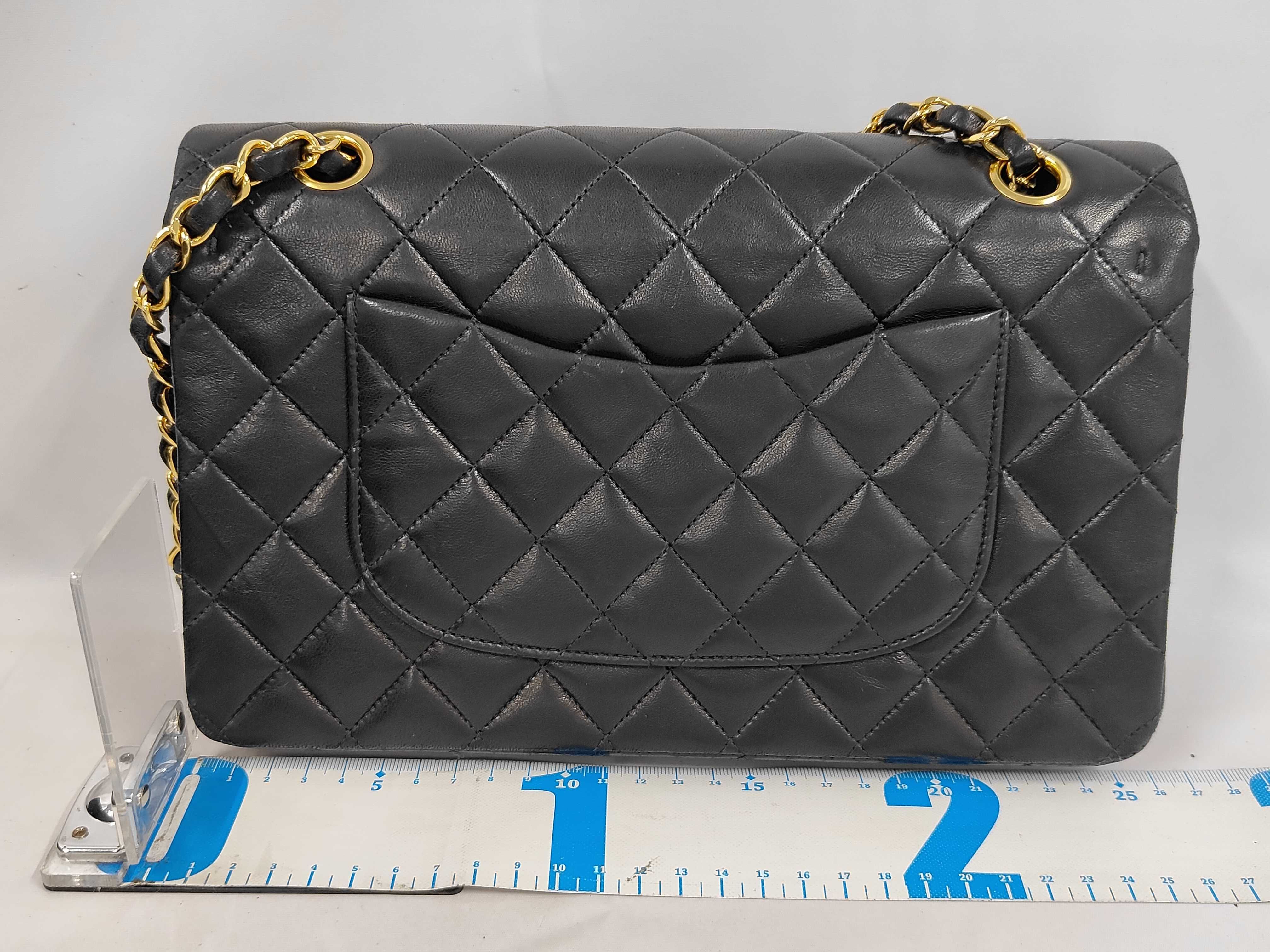 Matelassé Black Lambskin Shoulder Bag — view 2