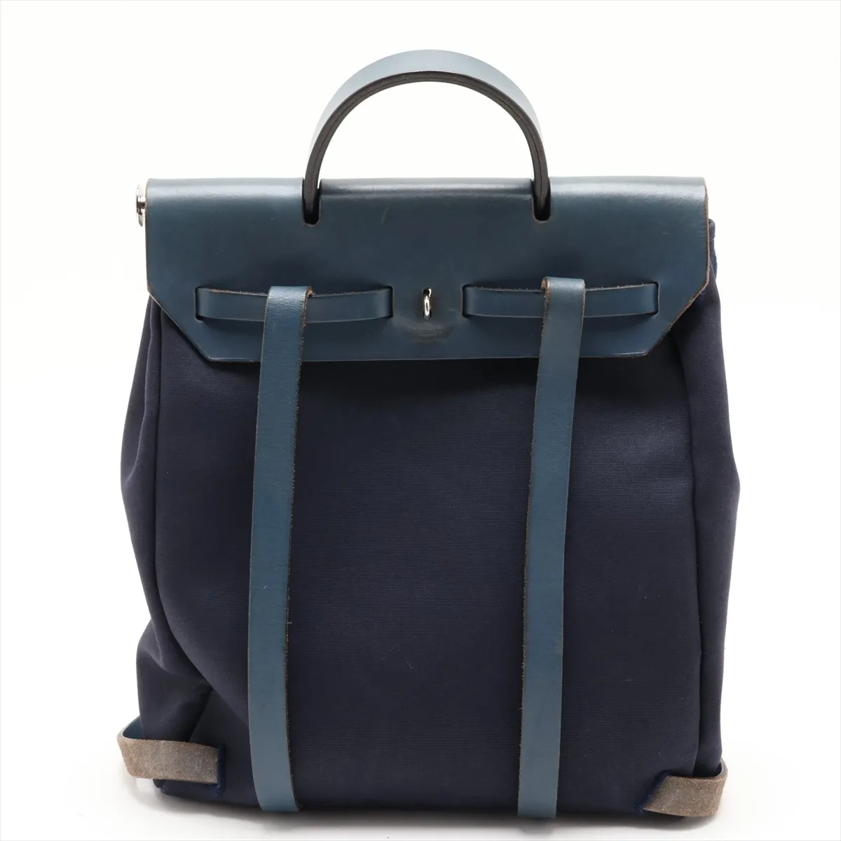Herbag Ad PM Toile Officier x Vache Hunter Navy x Blue Silver Hardware F: 2002 Clochette strap — view 2