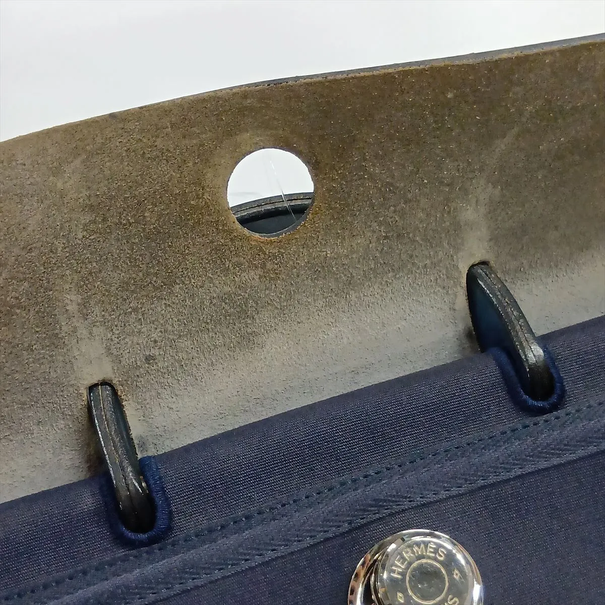 Herbag Ad PM Toile Officier x Vache Hunter Navy x Blue Silver Hardware F: 2002 Clochette strap — view 15