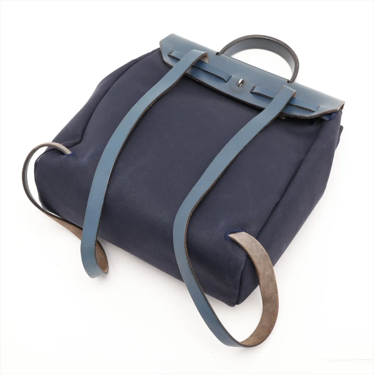 Herbag Ad PM Toile Officier x Vache Hunter Navy x Blue Silver Hardware F: 2002 Clochette strap — view 5