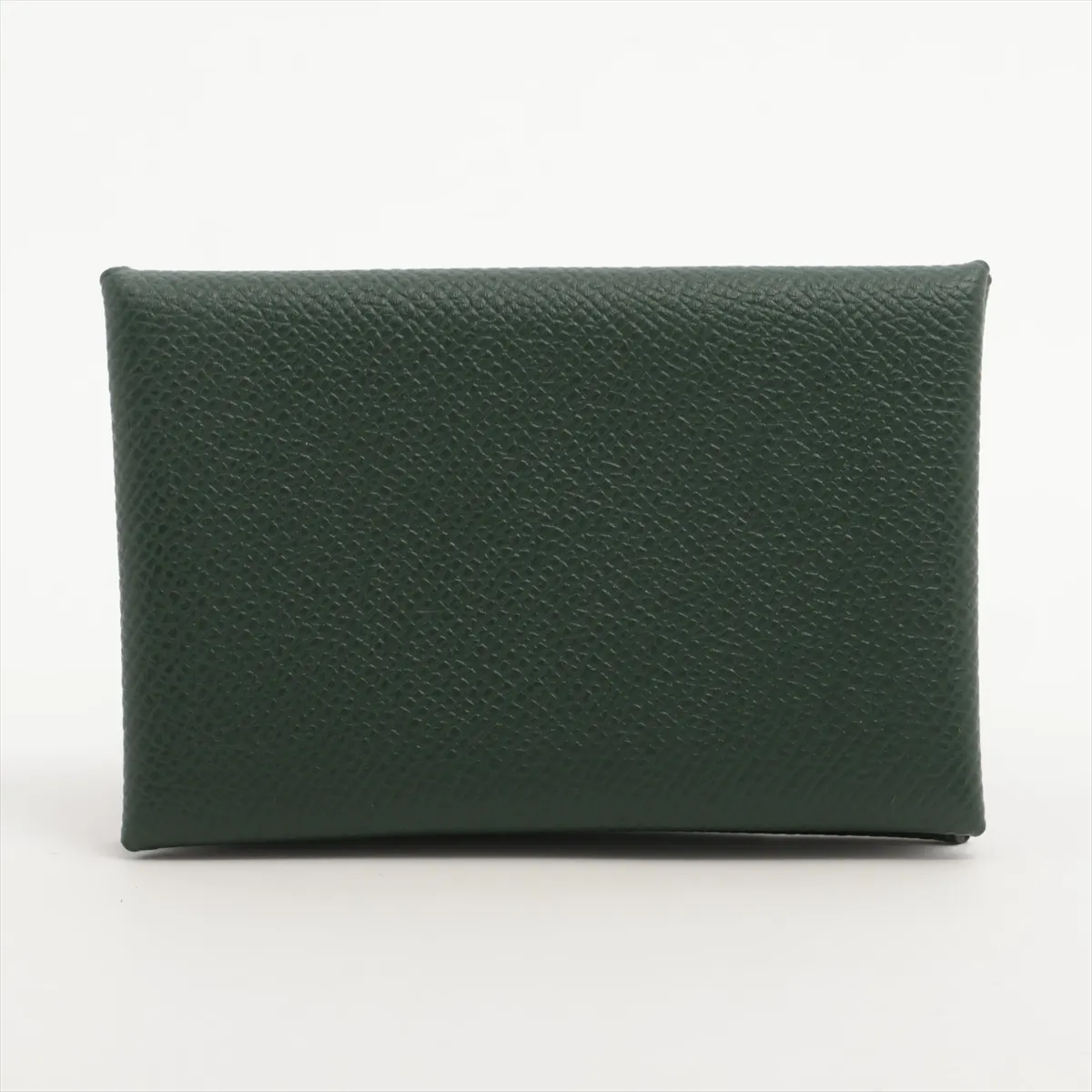 Hermès Calvi Veau Epsom Card Case, Dark Green, Silver Hardware, T: 2015 — view 2