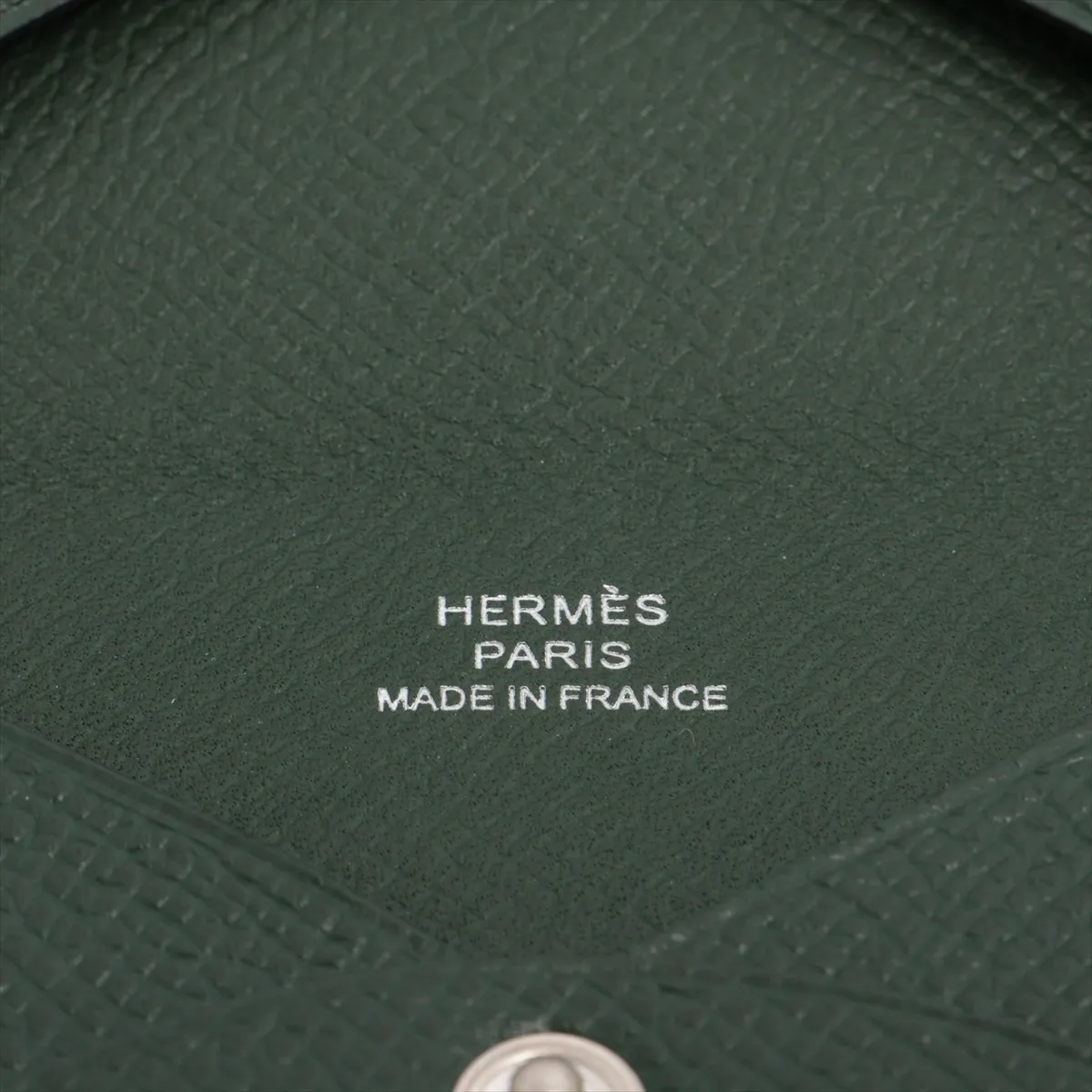 Hermès Calvi Veau Epsom Card Case, Dark Green, Silver Hardware, T: 2015 — view 6