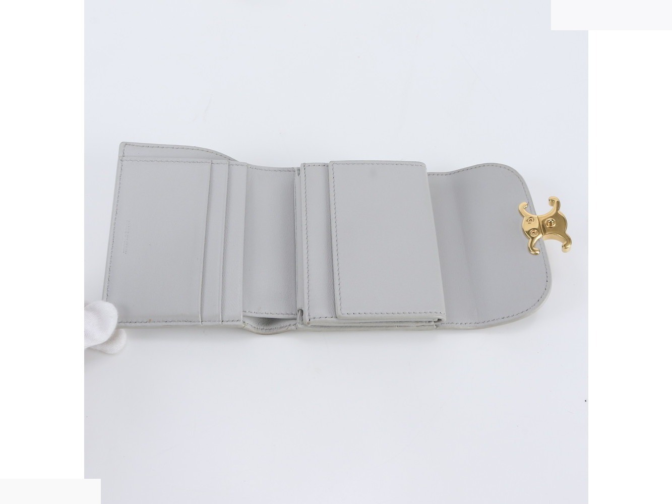 Triomphe Small Flap Wallet, Lizard Leather, Tri-fold Wallet — view 5