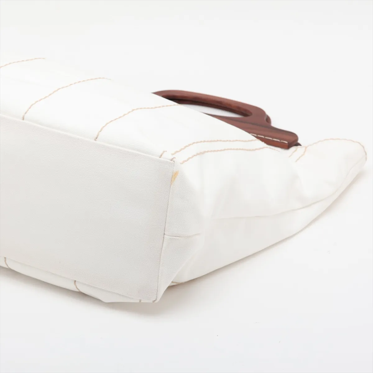 Canapa 1BG349 Canvas 2-Way Handbag White (Unsigned Guarantee Card Included) — view 3