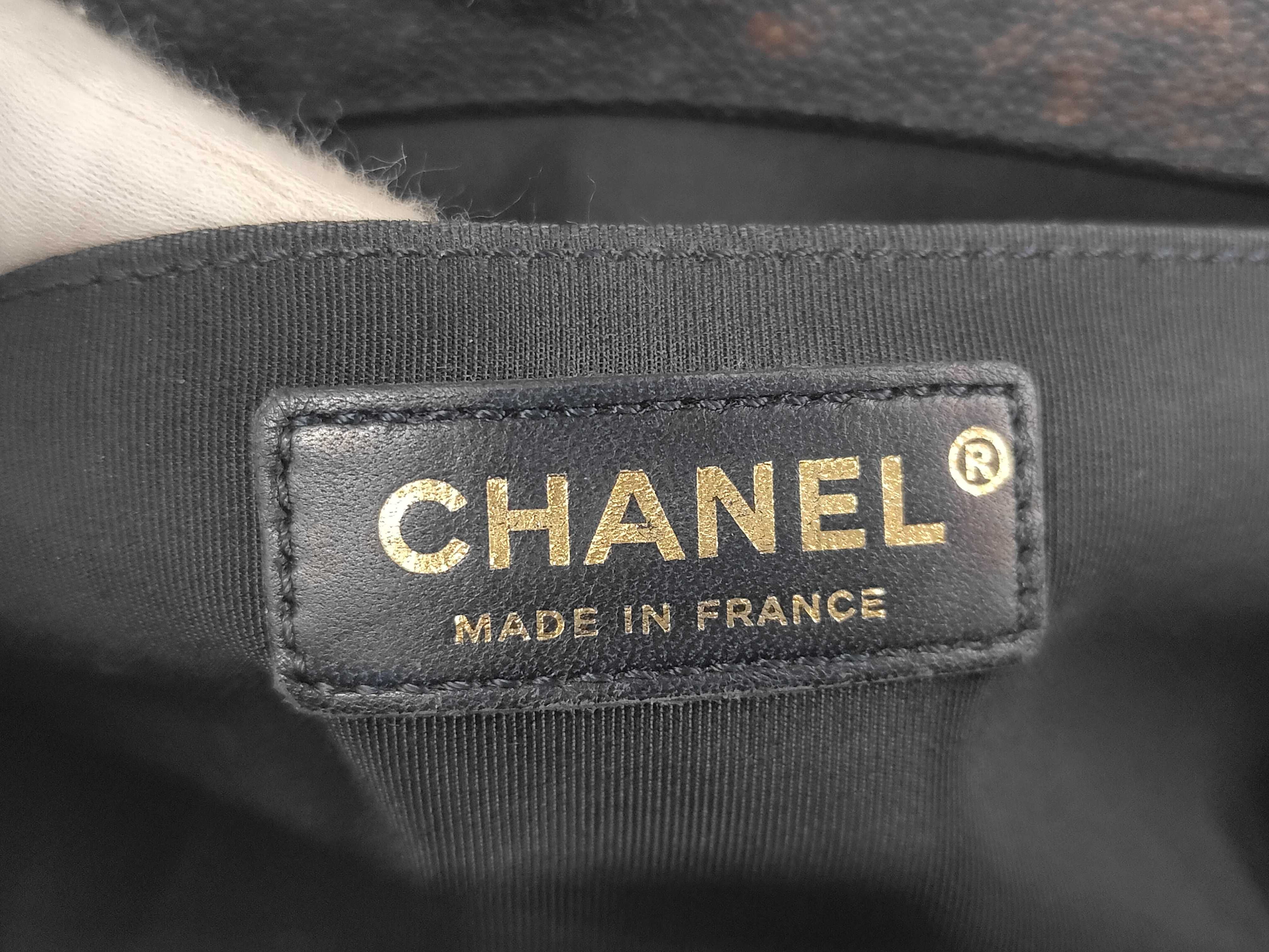 Boy Chanel Caviar Navy Chain Shoulder Bag — view 11