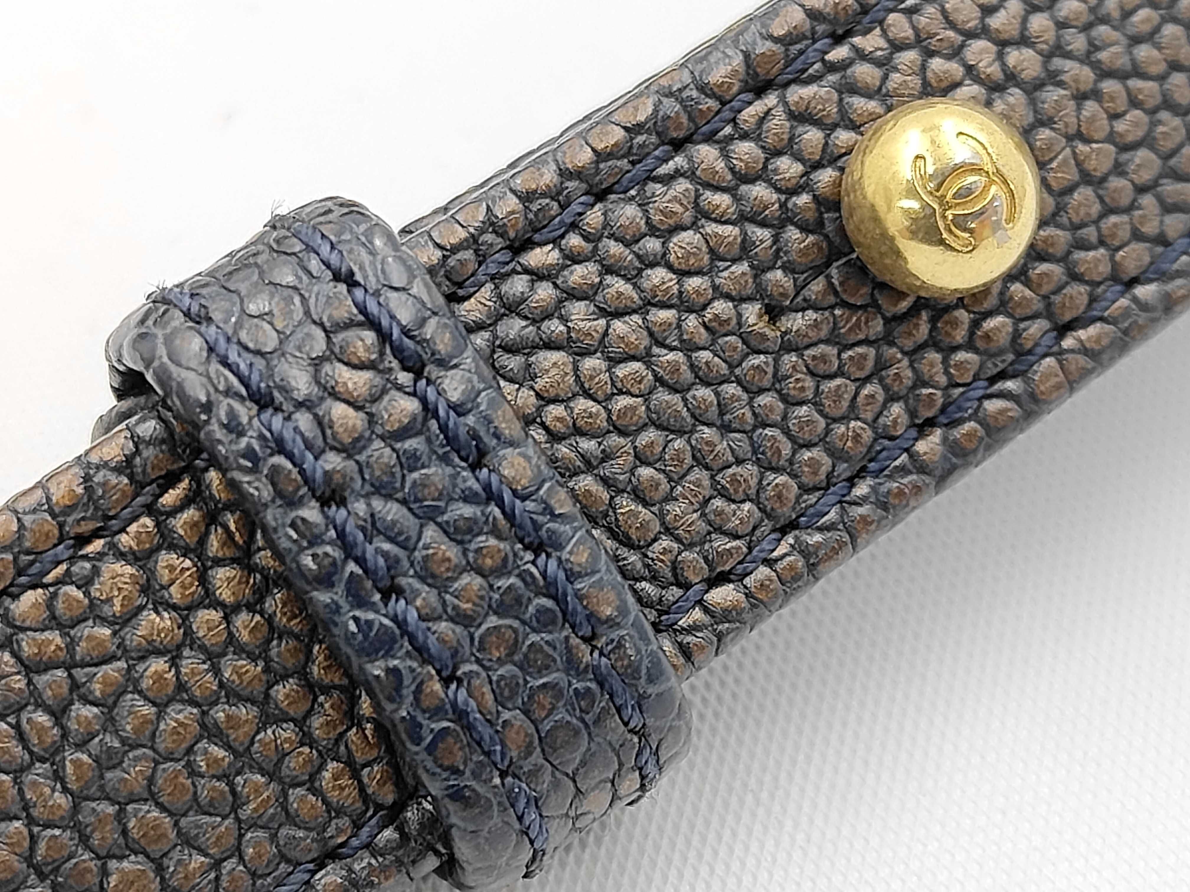 Boy Chanel Caviar Navy Chain Shoulder Bag — view 4