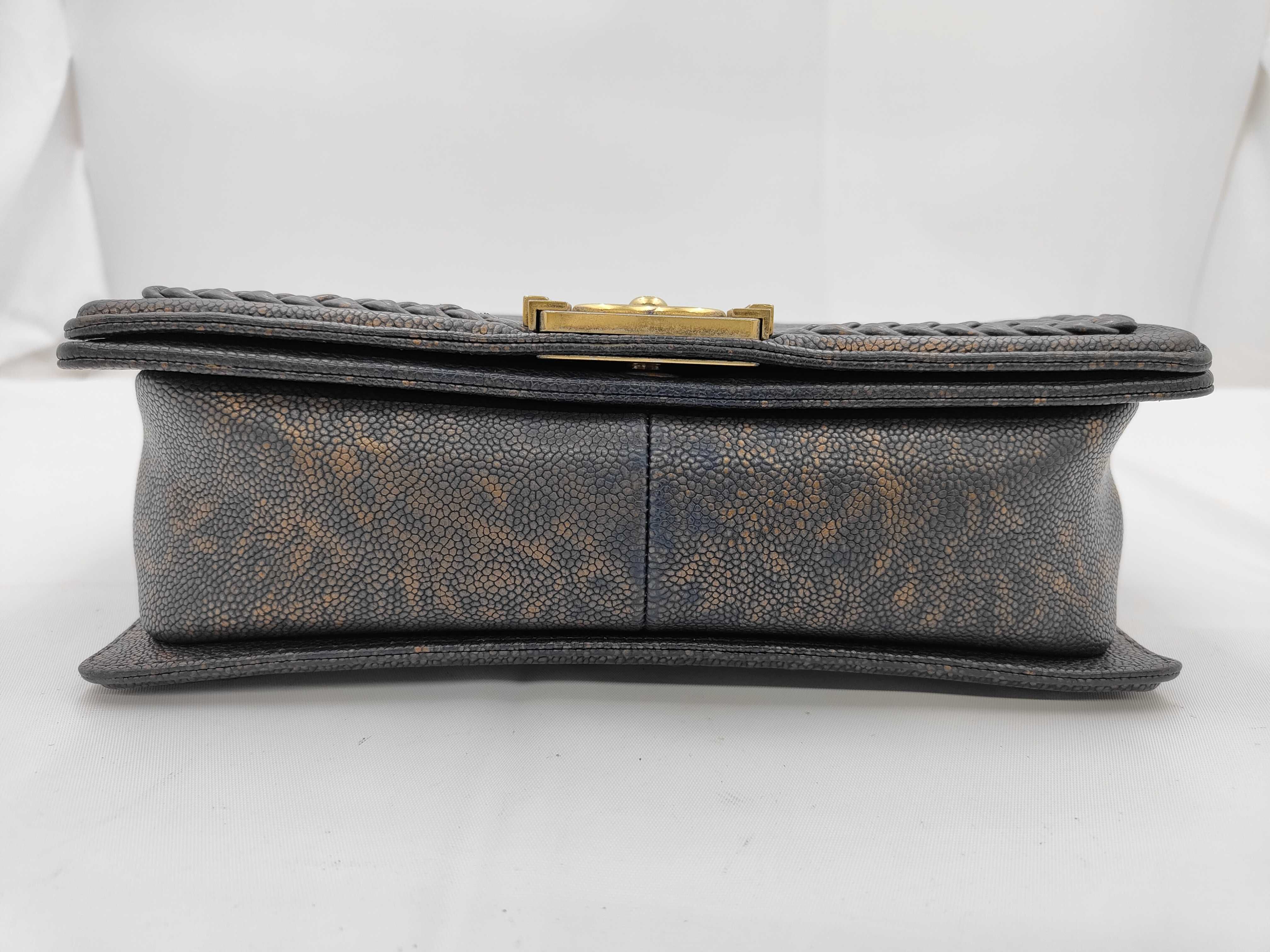 Boy Chanel Caviar Navy Chain Shoulder Bag — view 5