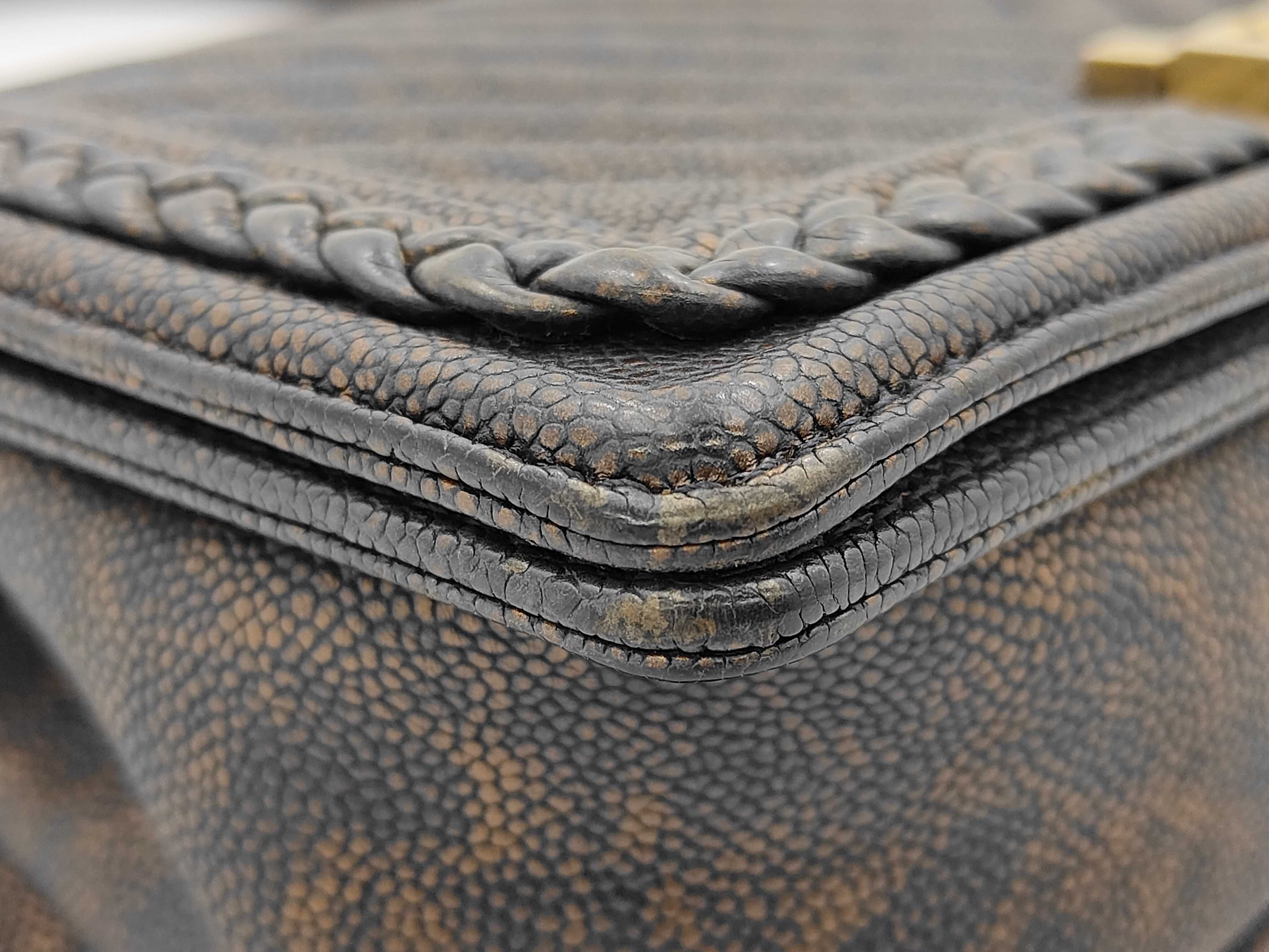 Boy Chanel Caviar Navy Chain Shoulder Bag — view 6