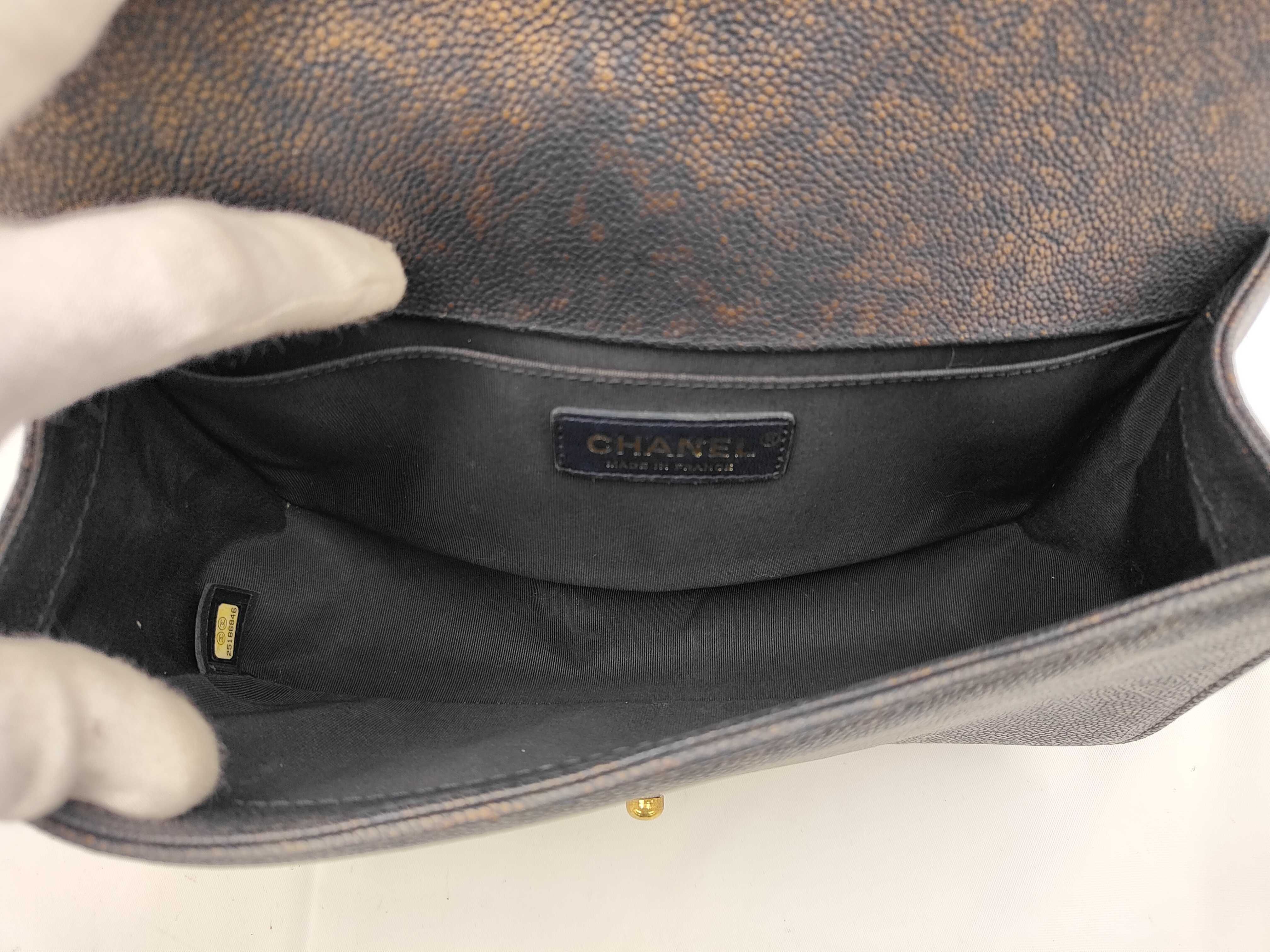 Boy Chanel Caviar Navy Chain Shoulder Bag — view 9