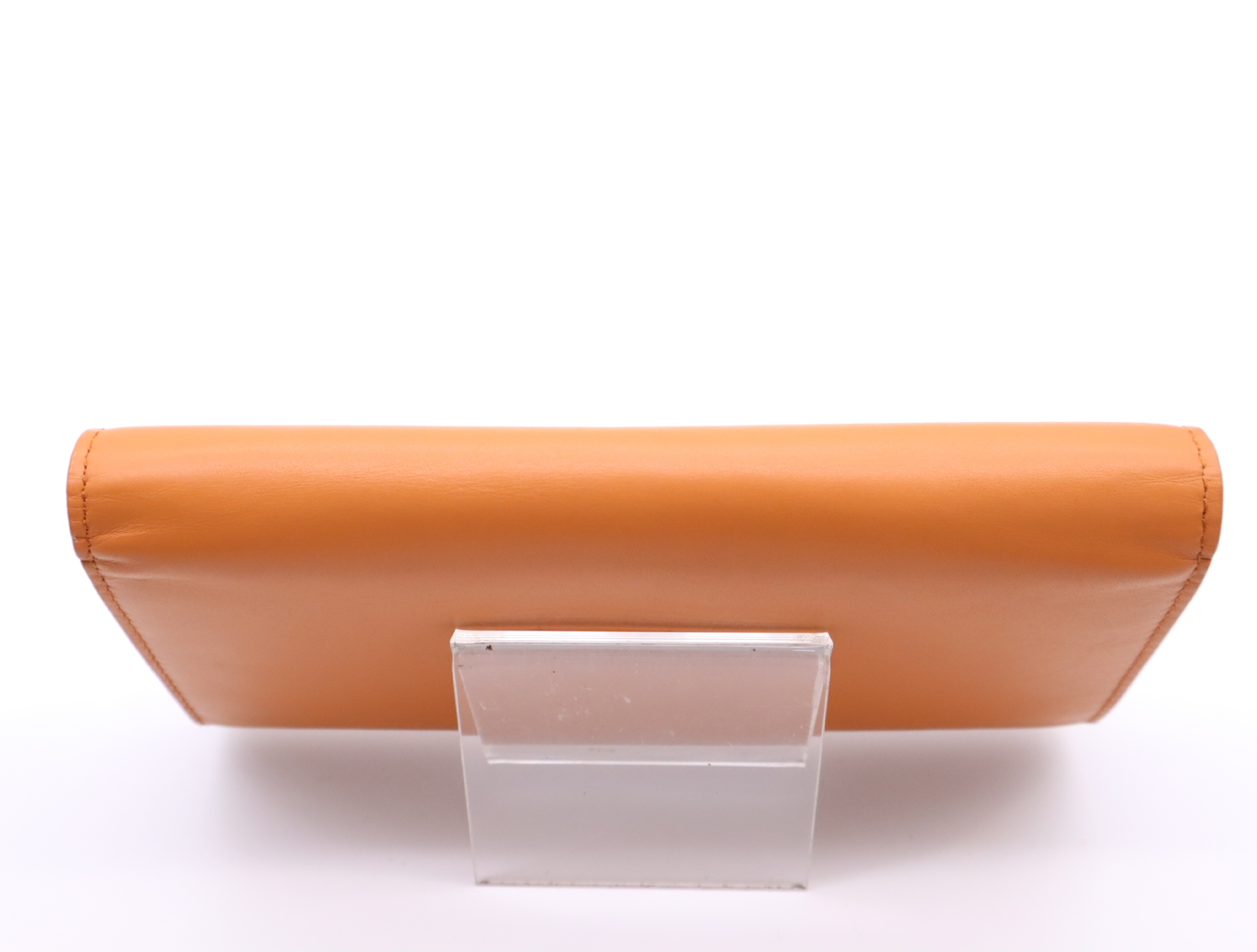 French Calf Continental Long Wallet, Orange, with Box and Dust Bag. — view 4