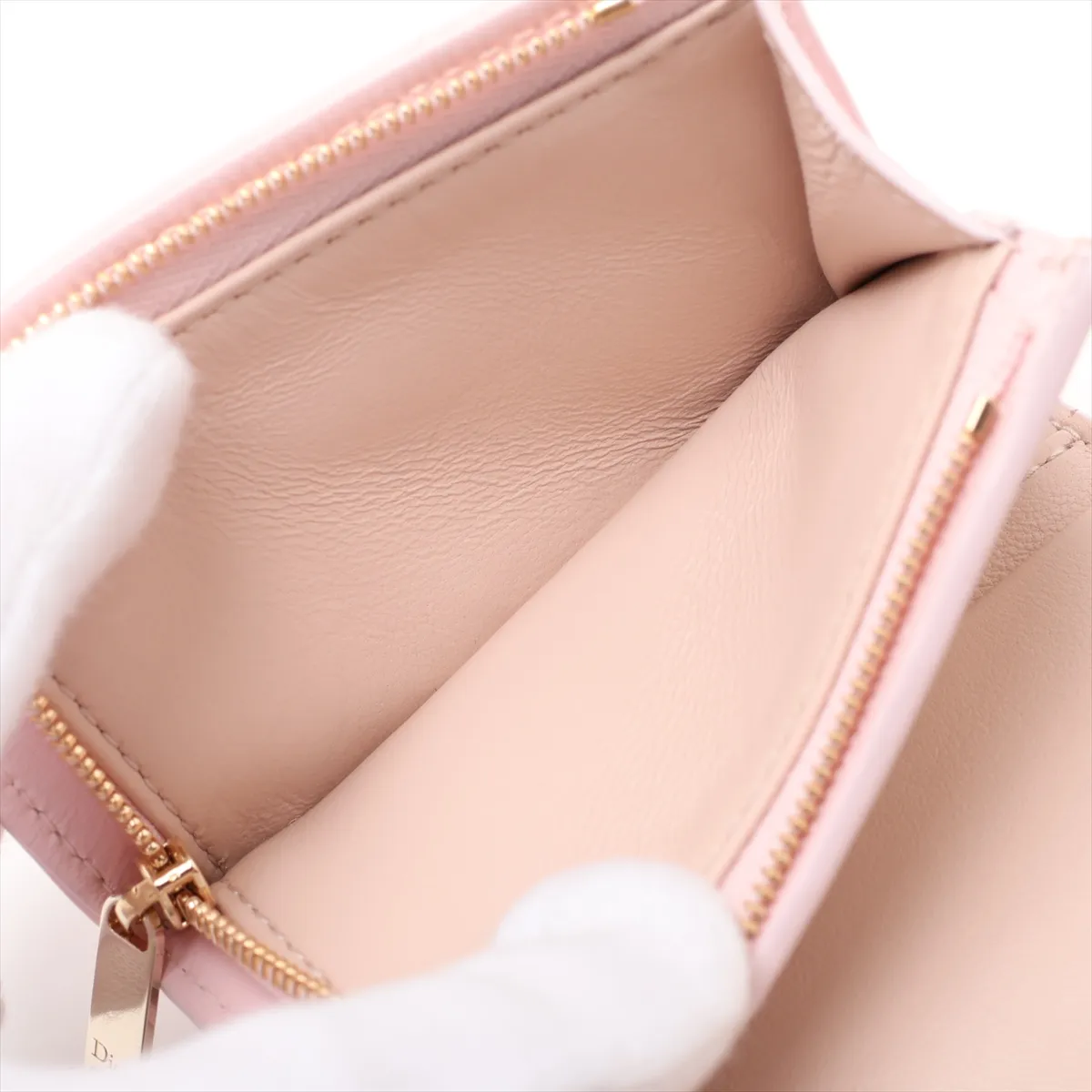 My Dior Cannage Leather Compact Wallet Pink — view 6