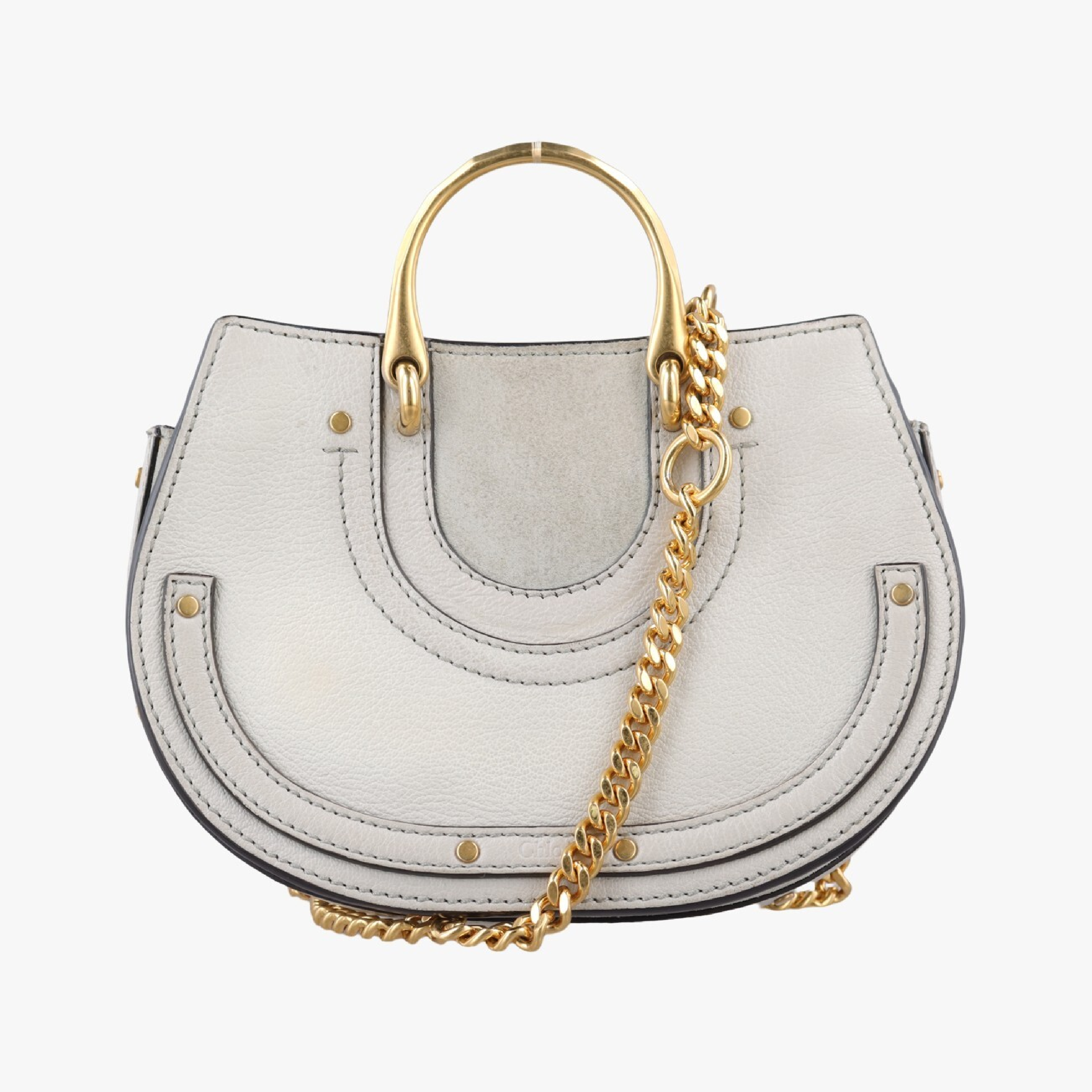 Pixie Greige Suede x Leather Shoulder Bag